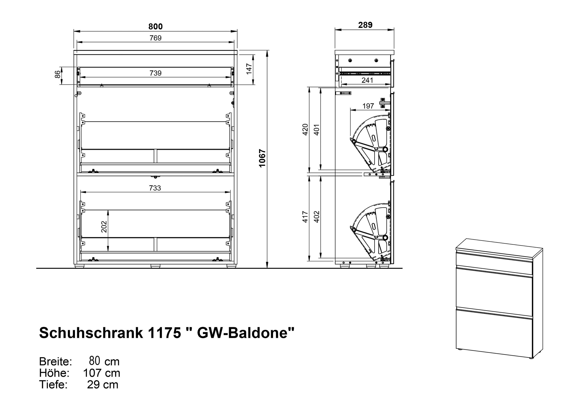 GERMANIA Garderoben-Set »GW-Baldone« 3 Stk. tlg.