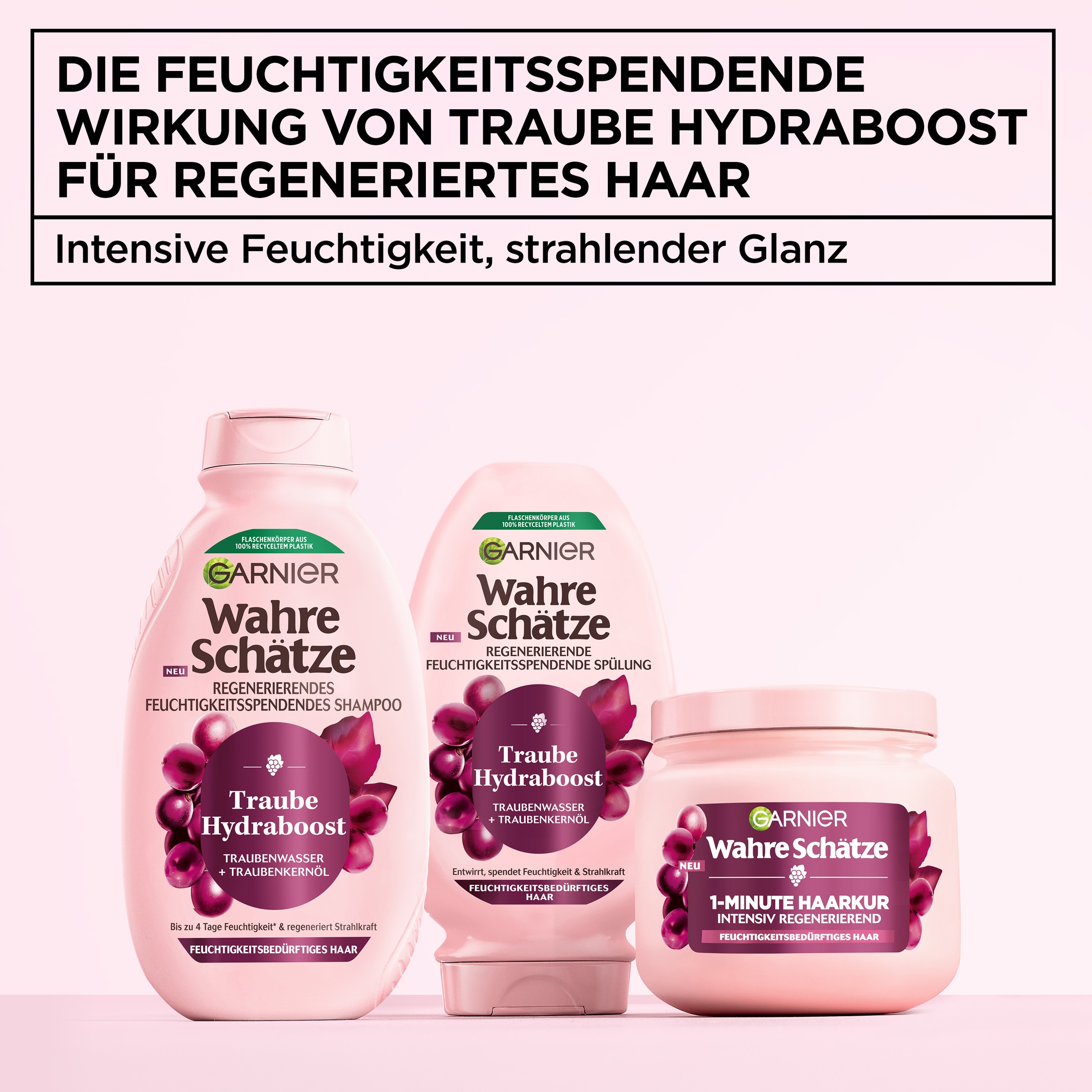 GARNIER Haarshampoo »Garnier Wahre Schätze Traube Hydraboost Shampoo (6er Packung)«