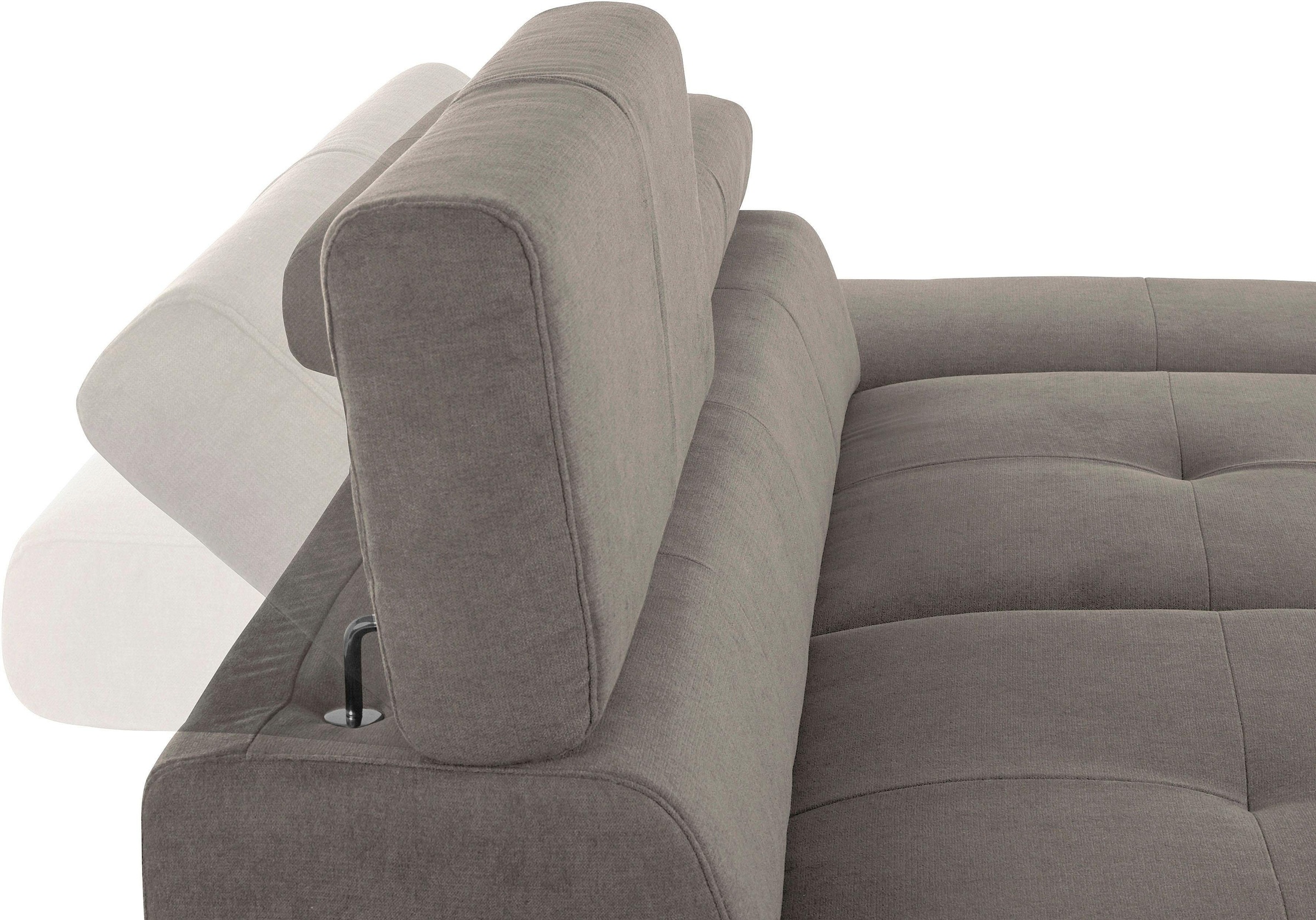 COTTA Polstergarnitur »Enterprise«, (Set), Set bestehend aus 2,5-Sitzer mit Arm- & Kopfteilverstellung & Hocker