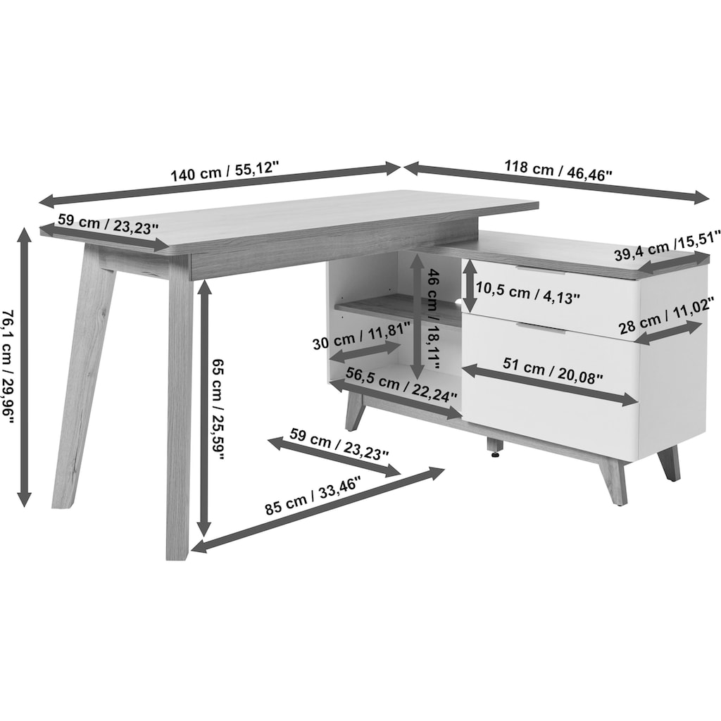 Jahnke Eckschreibtisch »LIBRE-D 240 E«