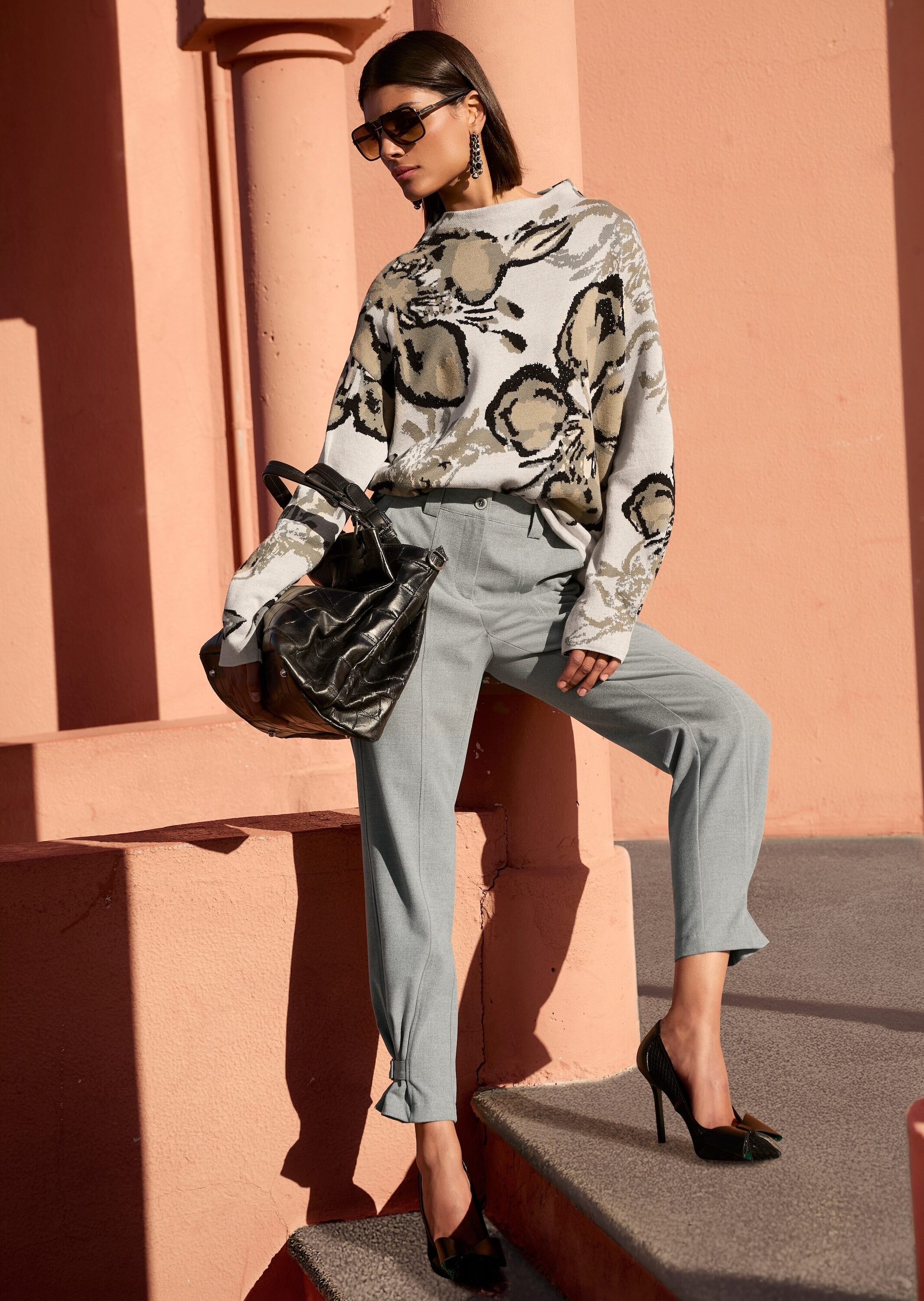 MADELEINE Langarmshirt »Sweatshirt Langarm Pullover mit floralem Muster«