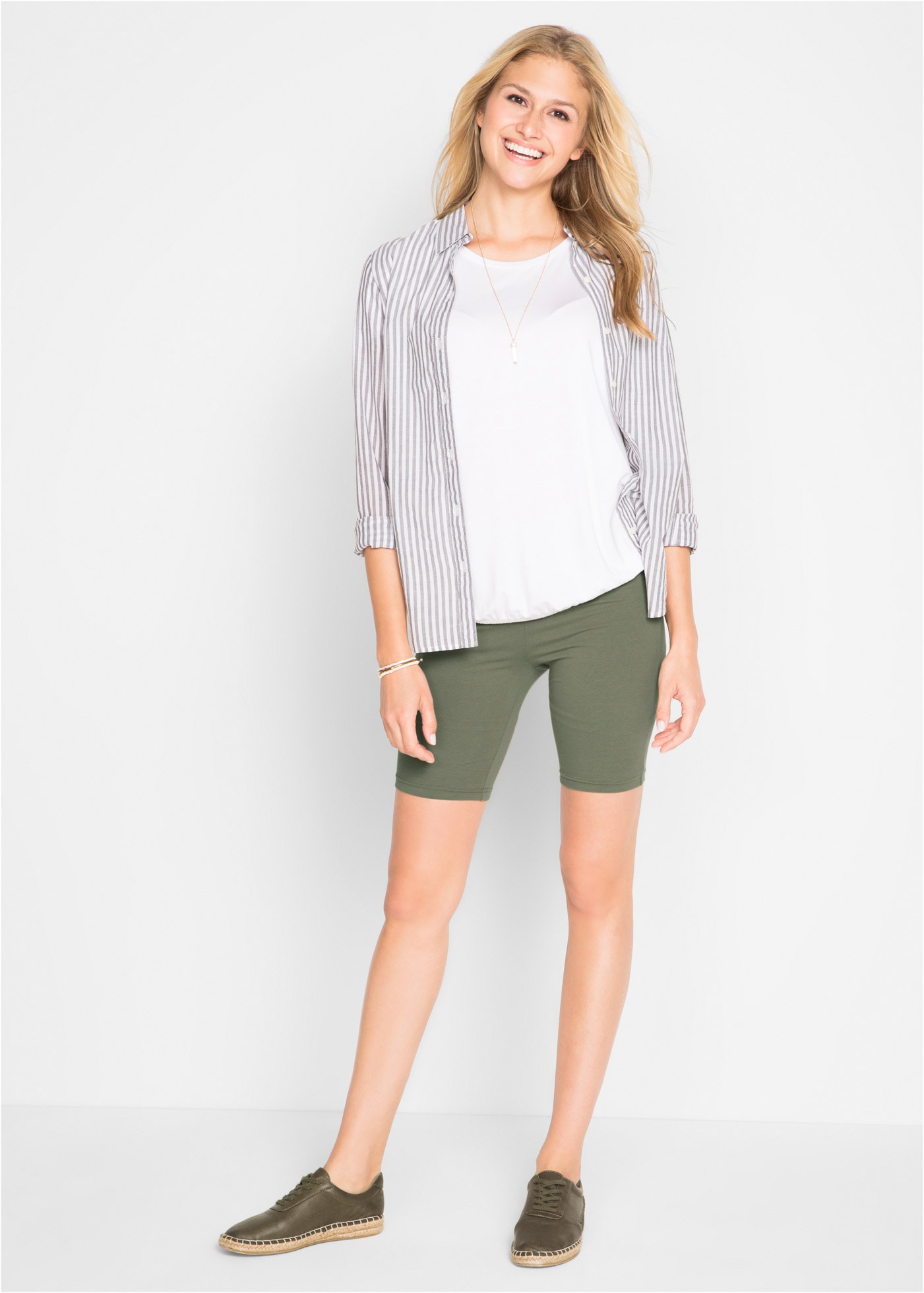 bonprix Radlerhose  aus elastischem Material, taillenhoher Bund mit Gummizug, Skinny Fit