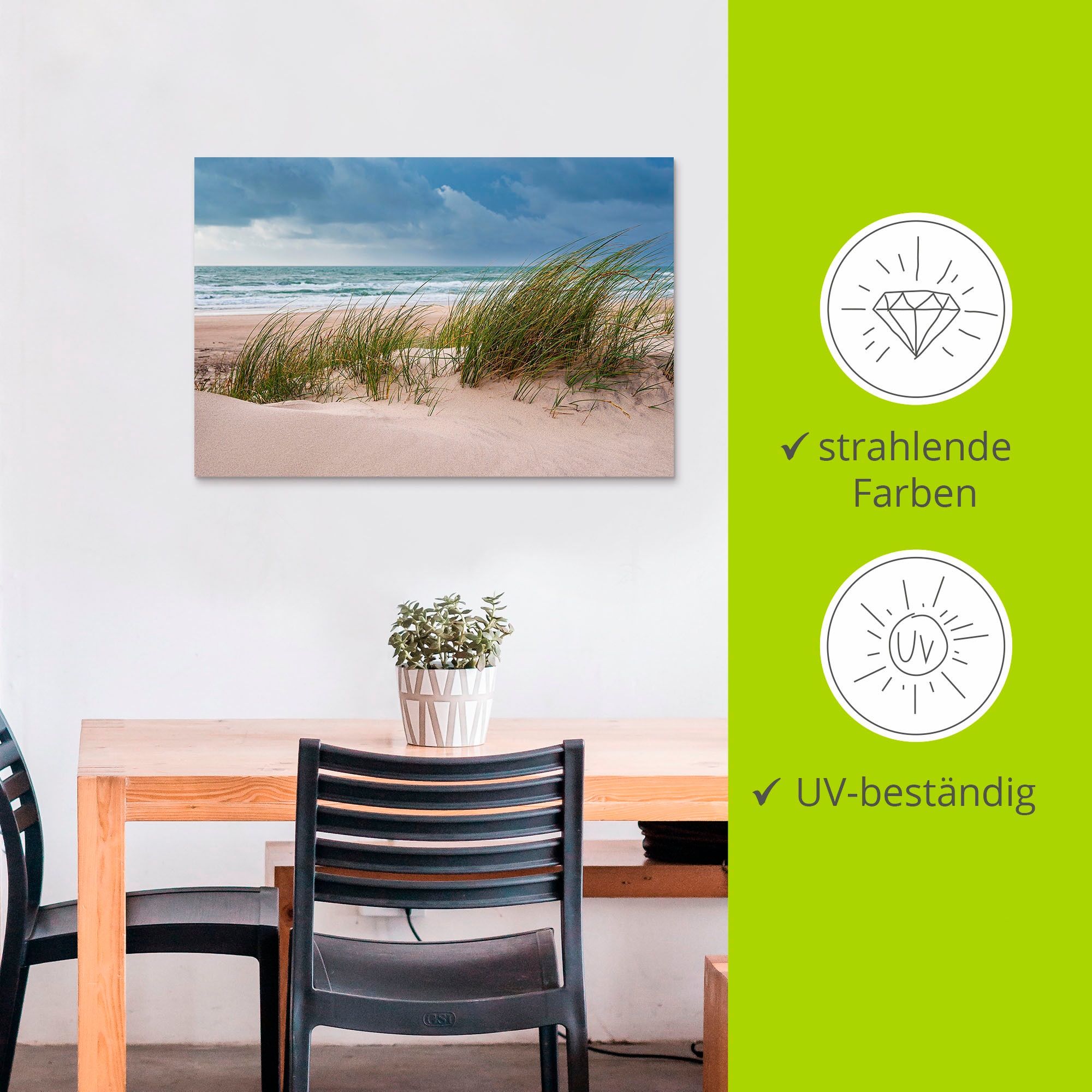 Artland Poster »Düne und Strand bei Hirtshals Dänemark I«, Küstenbilder, (1 St.), als Alubild, Outdoorbild, Leinwandbild in verschied. Größen