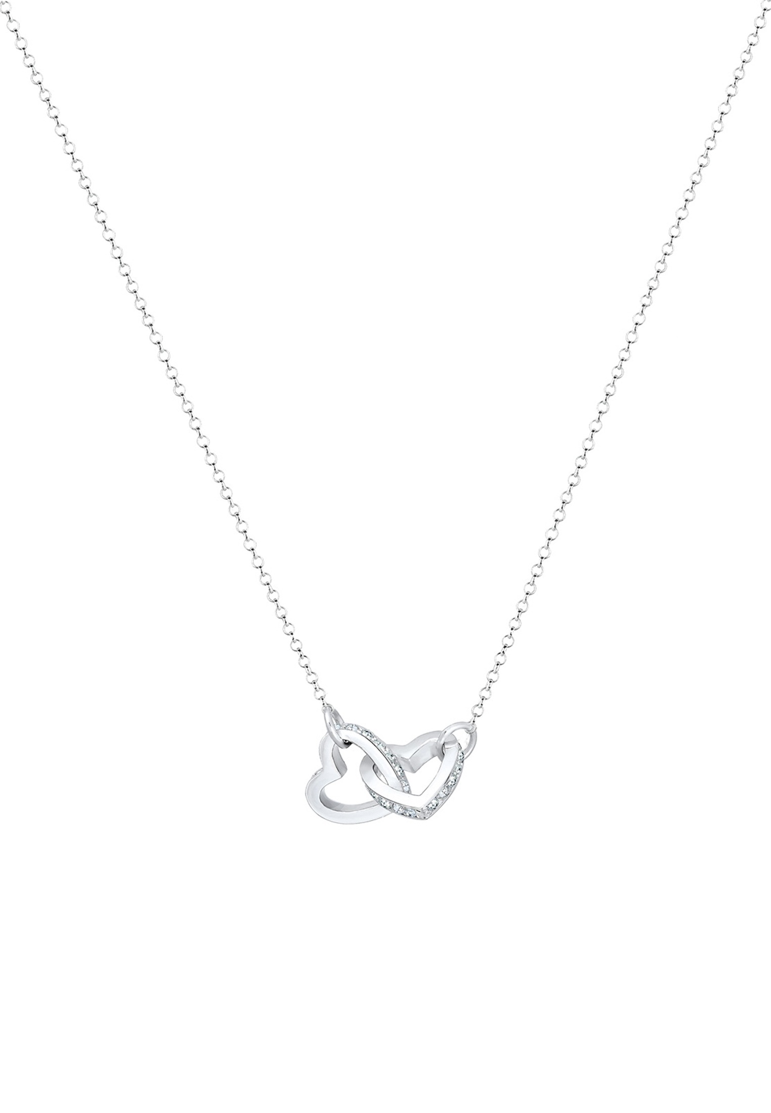 Elli Silberkette »Halskette Herz Weiß 925 Sterling Silber, mit Kristallen von Swarovski®«