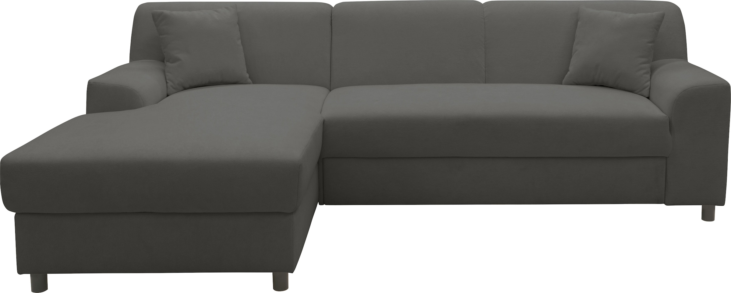 DOMO collection Ecksofa »Turah 2, Cord oder Luxus-Microfaser, mit Federkern, mit Bettfunktion« B/T/H: 241/146/79 cm, incl. Zierkissen, wahlweise mit Bettfunktion