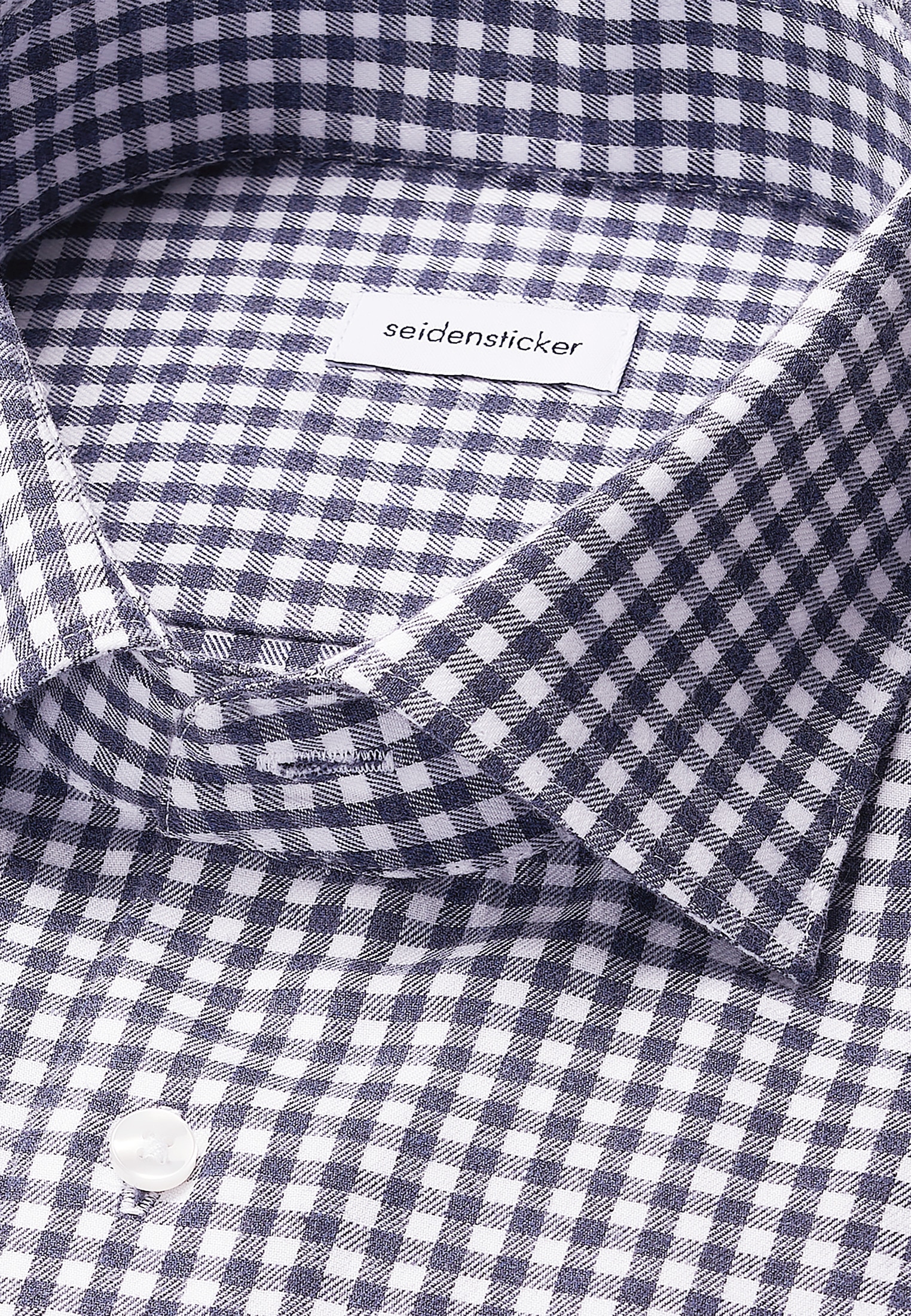 seidensticker Flanellhemd »Schwarze Rose« Slim 1/1 Kentkragen Karo