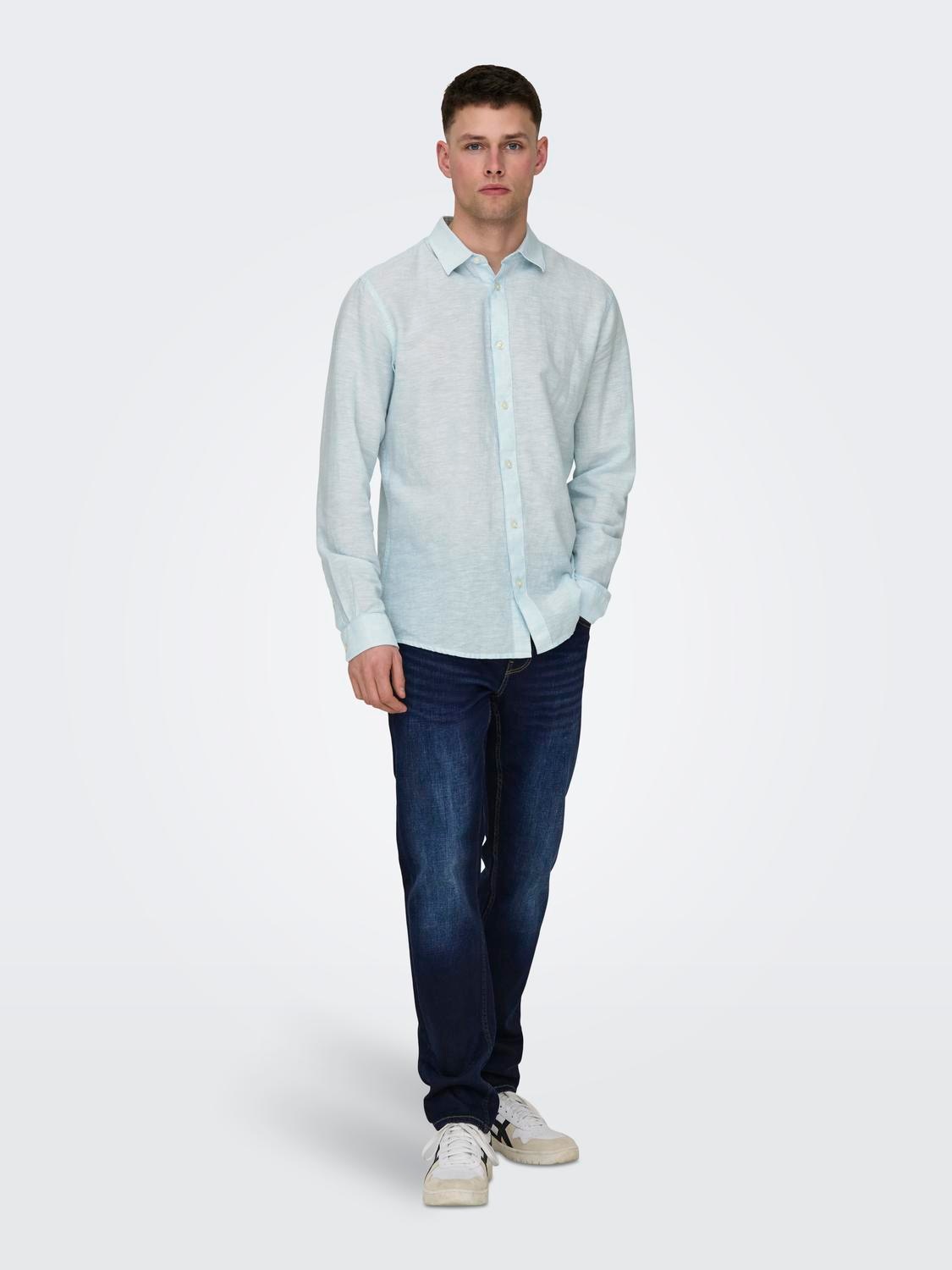 ONLY & SONS Langarmhemd »ONSCAIDEN LS SOLID LINEN SHIRT NOOS«