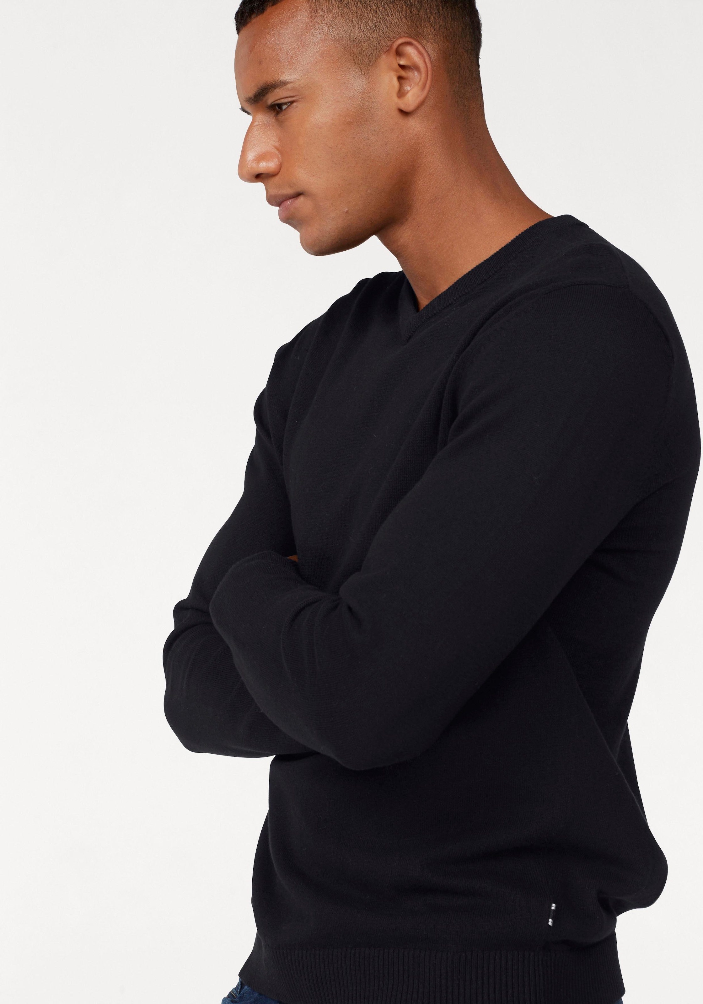 Jack & Jones V-Ausschnitt-Pullover »JJEBASIC KNIT V-NECK«