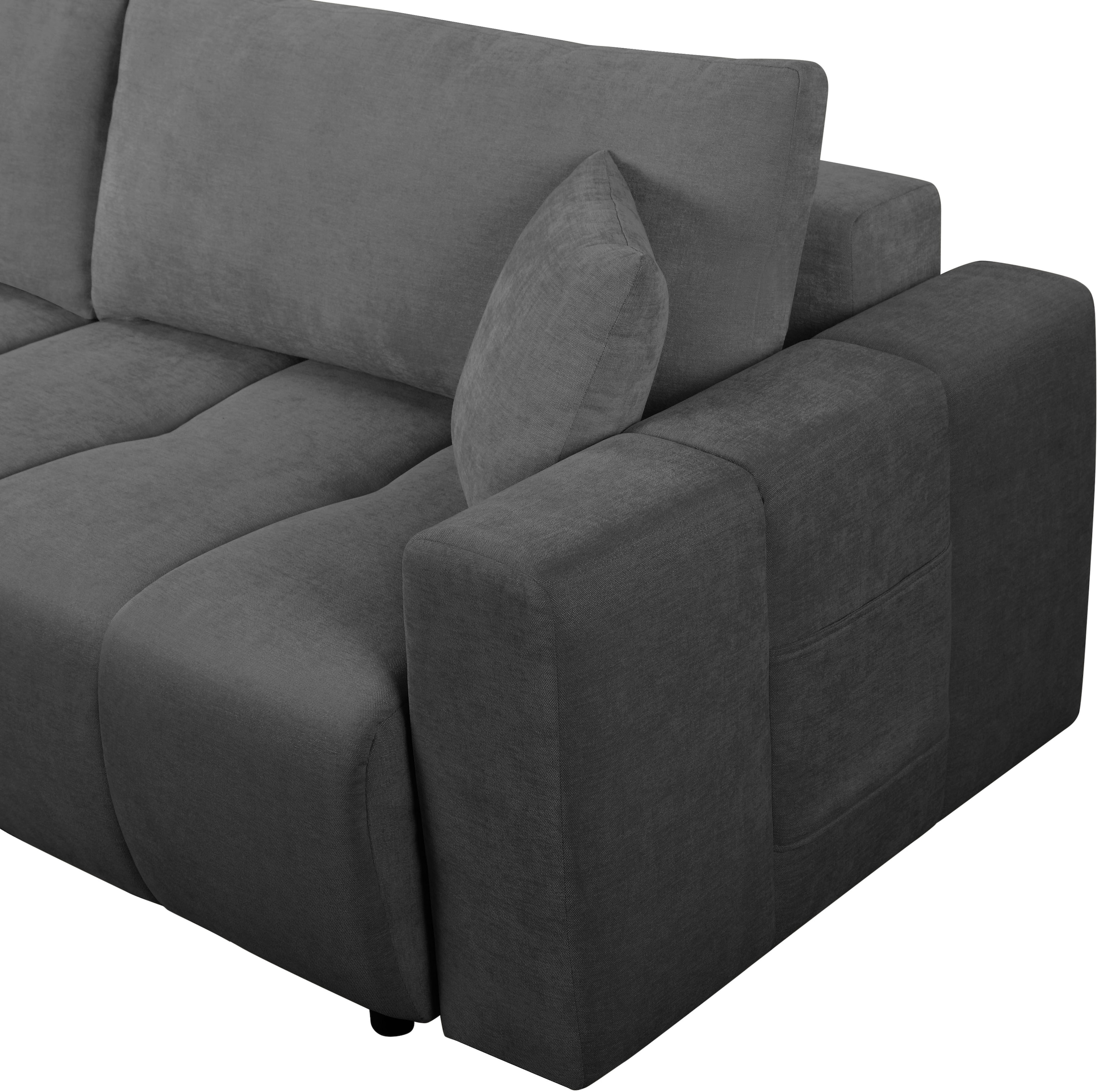 OTTO home Schlafsofa »YLVAA 3-Sitzer, 239cm/Schlafsofa (132/198)-OTTO. Verlässliche Qualität« Tonnentaschen-Federkern, Bettkasten, Feinstruktur weich