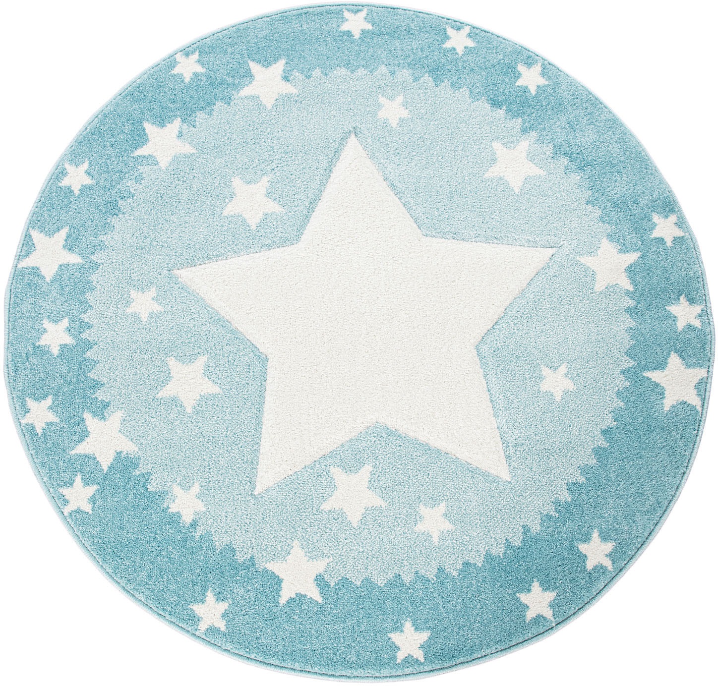 Paco Home Kinderteppich »Ela 398«, rund, 17 mm Höhe, Stern Motiv, mit Bordüre