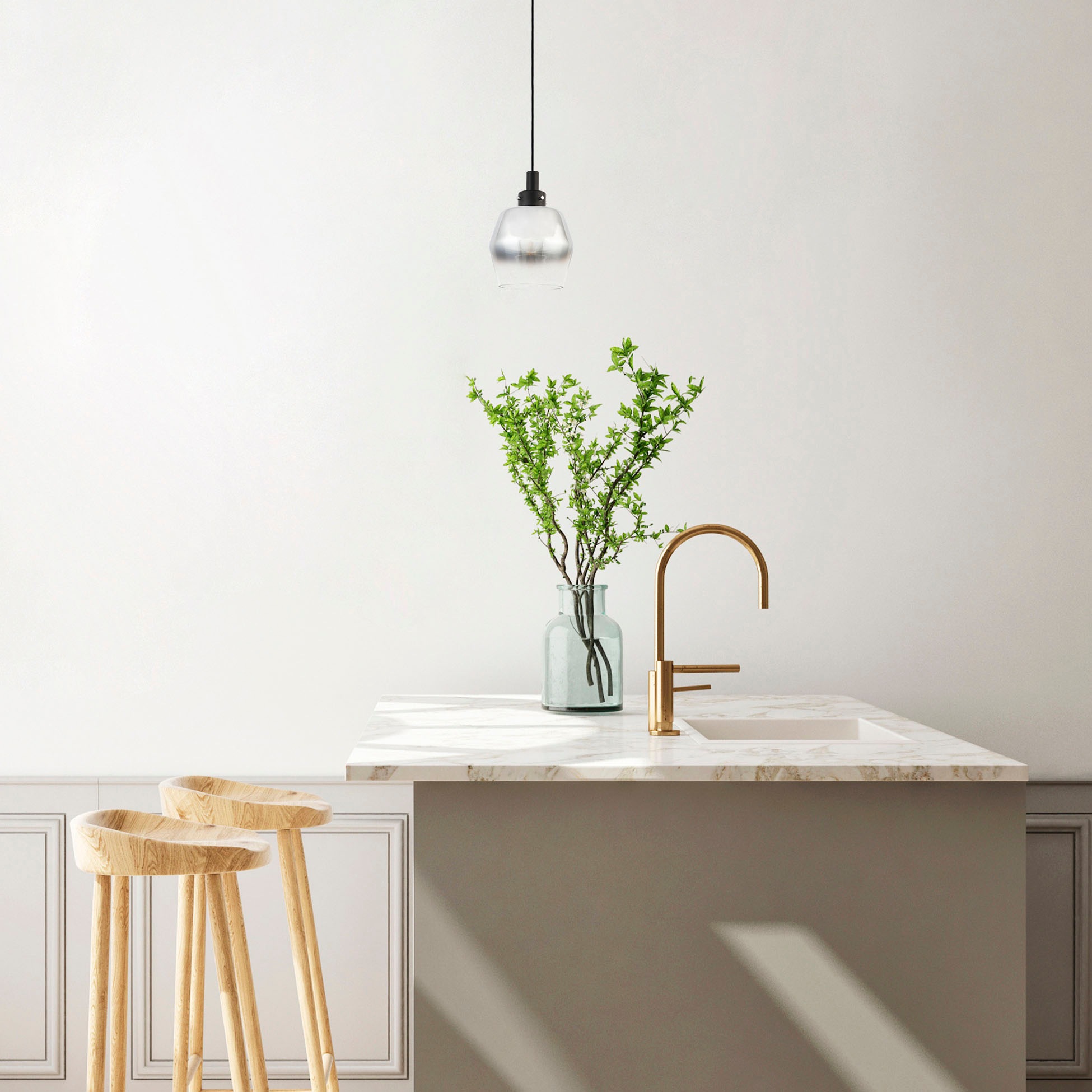 Paco Home Pendelleuchte »DANA«, Leuchtmittel E27 | ohne Leuchtmittel, Pendelleuchte Wohnzimmer Glas Esszimmer Modern Industrial Bar E27