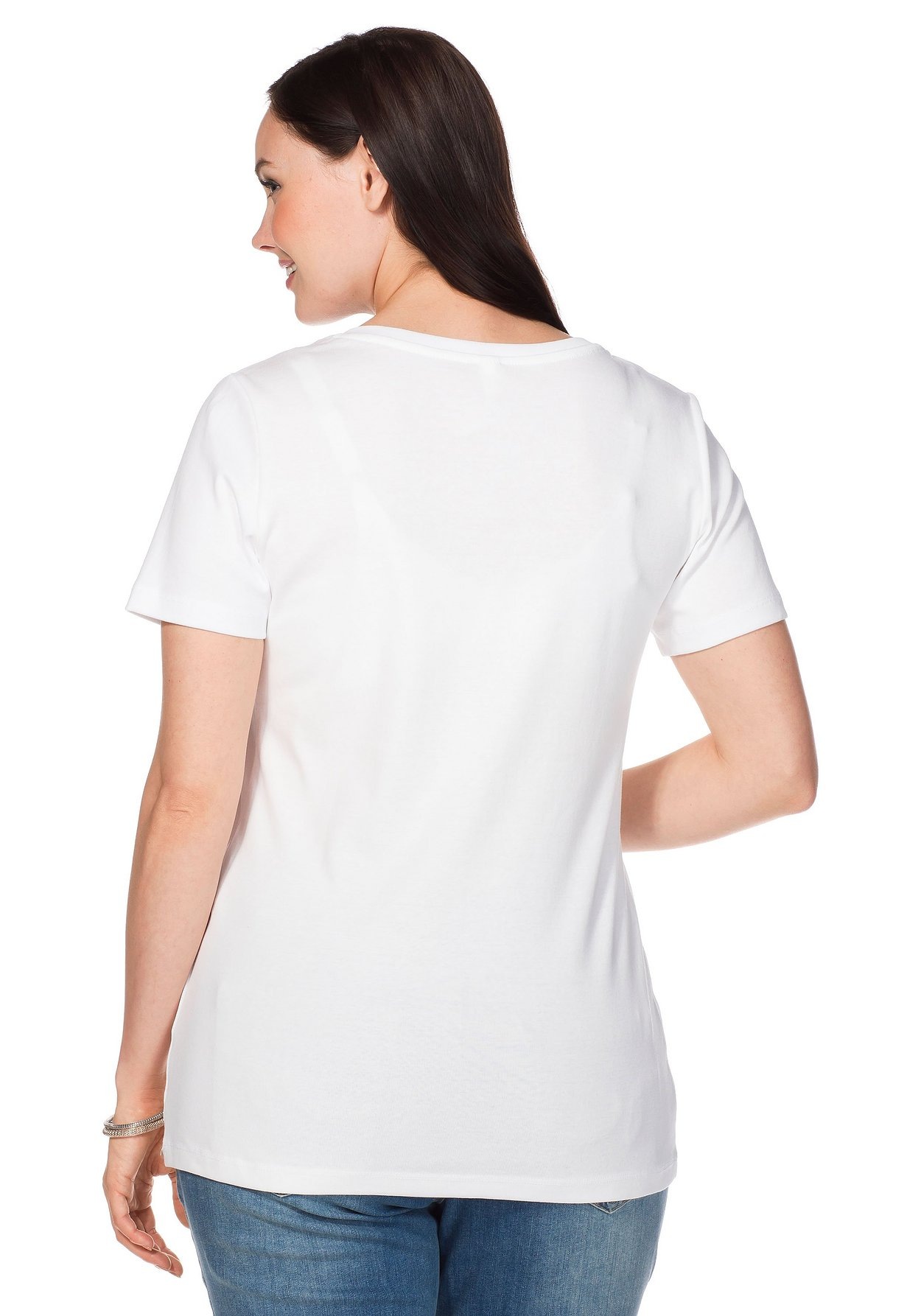 Sheego T-Shirt »T-Shirt mit V-Ausschnitt«, mit V-Ausschnitt
