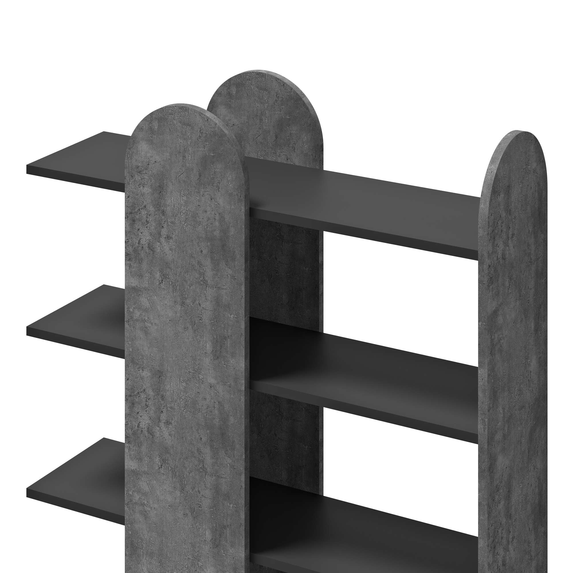 TemaHome Bücherregal »Venice, Offenes elegantes Designregal, 5 Ablagen, Höhe 175 cm«, mit abgerundete Aussenseiten, mit verstecktem Stauraum