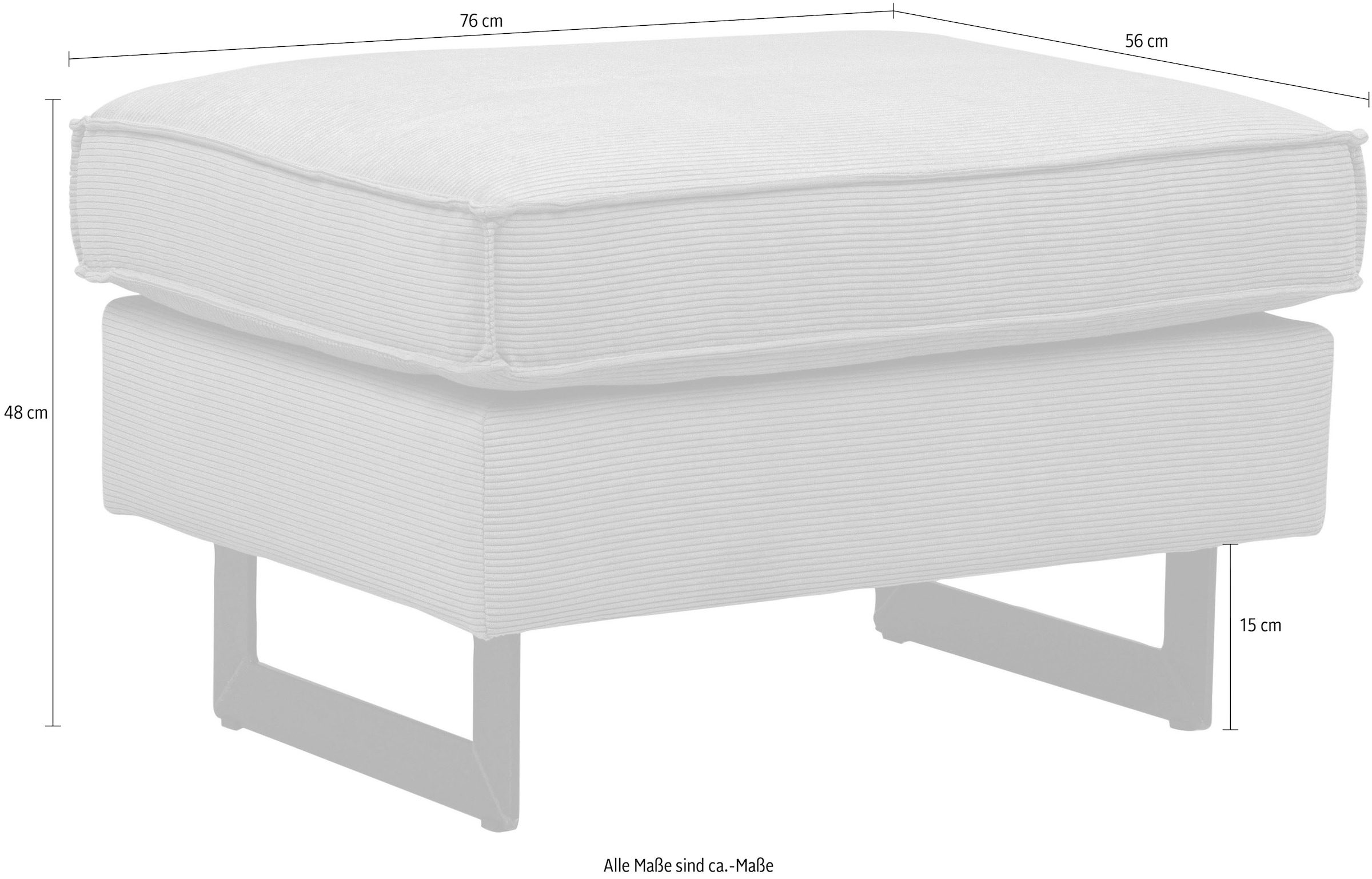 Home affaire Polsterhocker »Pinto« mit Keder, Metallfüßen und auch in Cord Bezug erhältlich