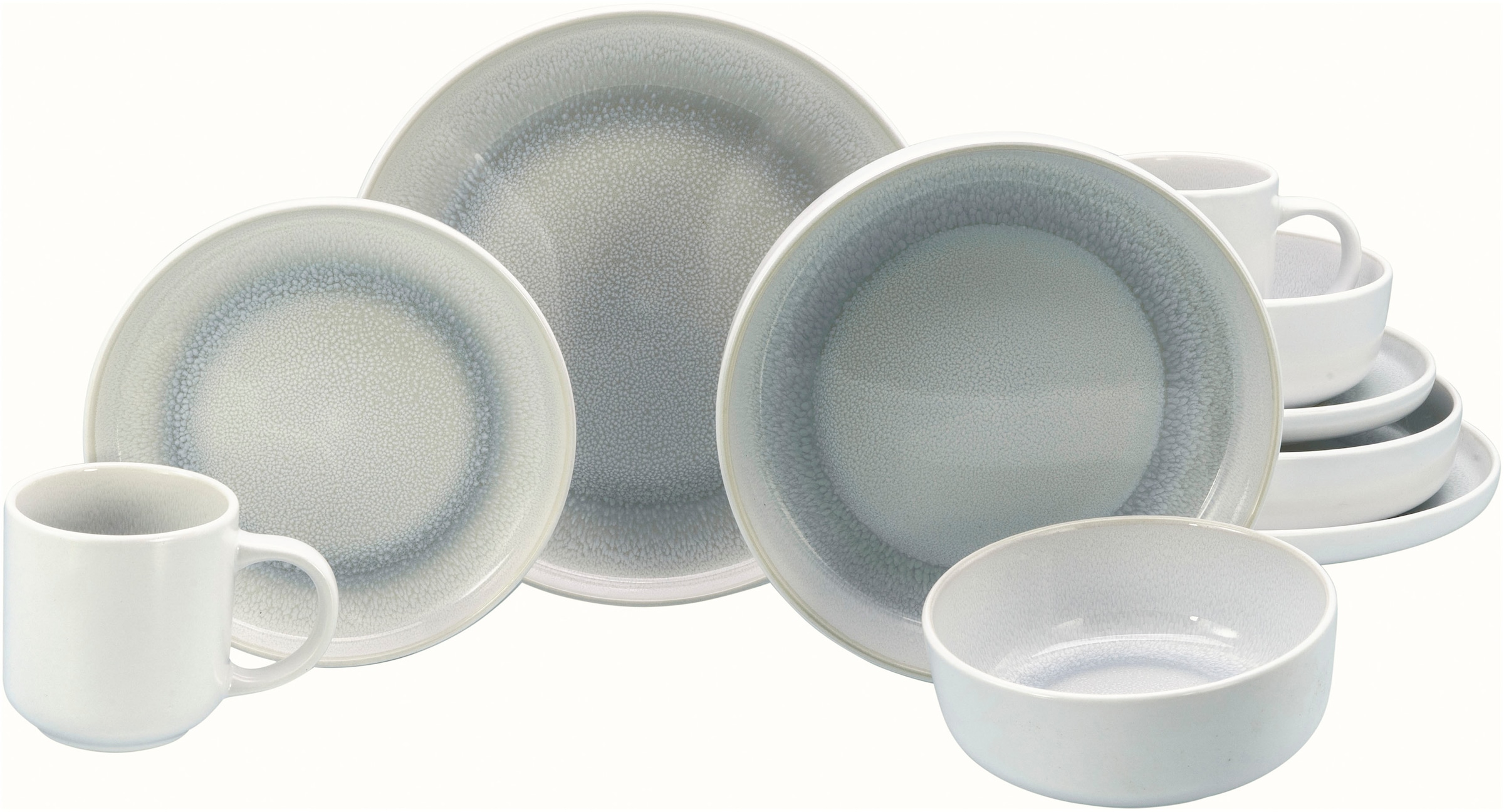 OTTO home Kombiservice »modernes Geschirr-Set, Service Lykk« hohe Haltbarkeit, spülmaschinen- & mikrowellengeeignet, Reaktivglasur