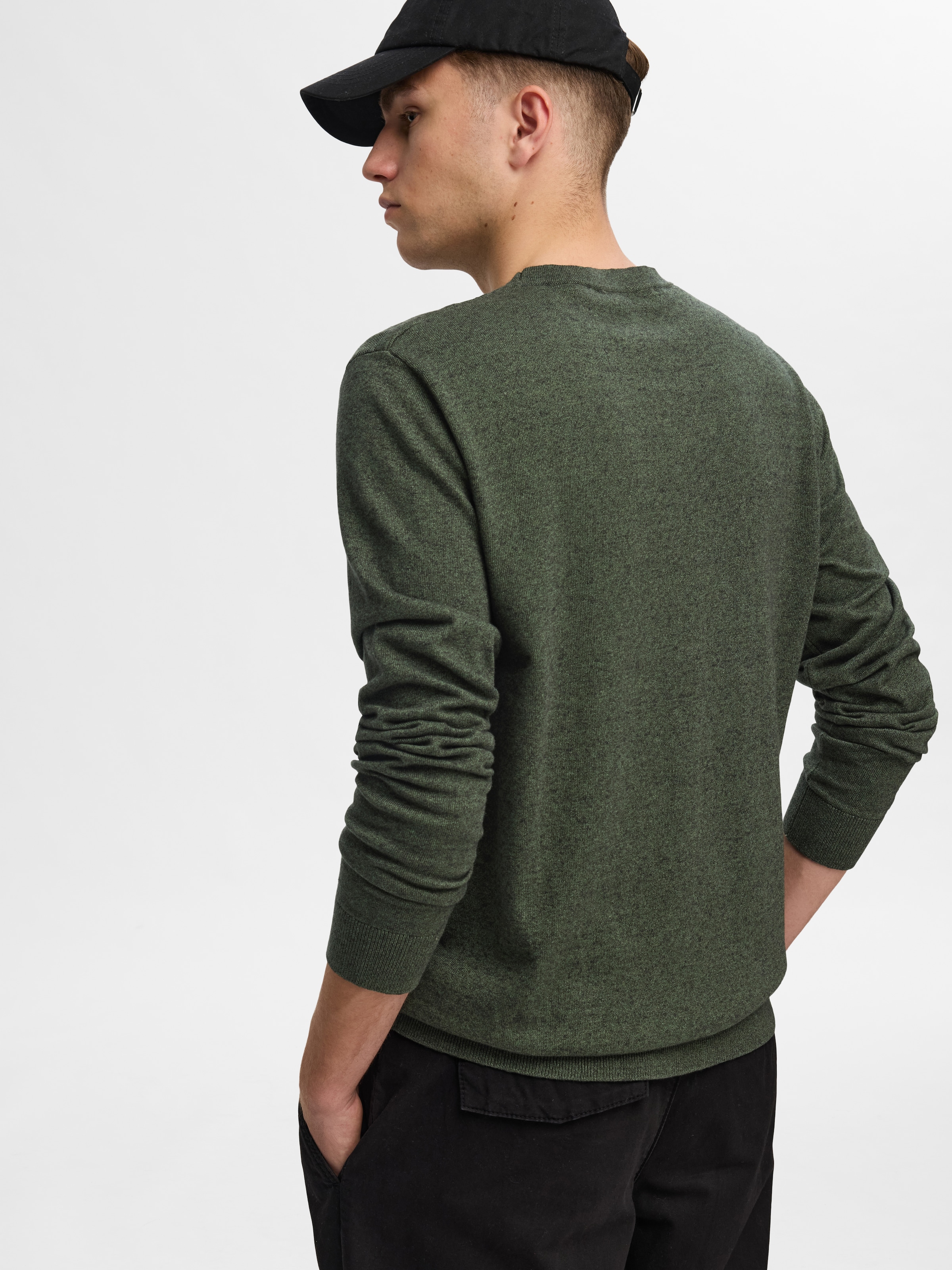 SELECTED Rundhalspullover »SLHBERG CREW NECK NOOS« Baumwolle, regular fit