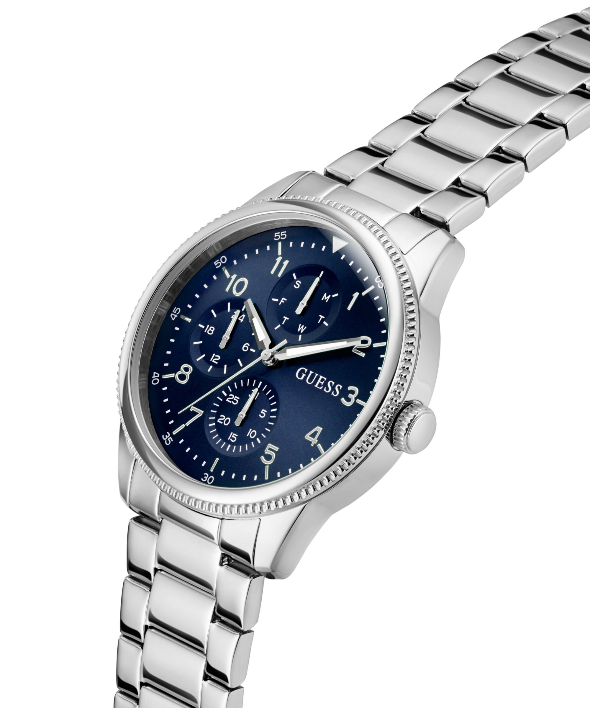 Guess Multifunktionsuhr »IAN« Quarzuhr, Armbanduhr, Herrenuhr, Edelstahlarmband, Datum