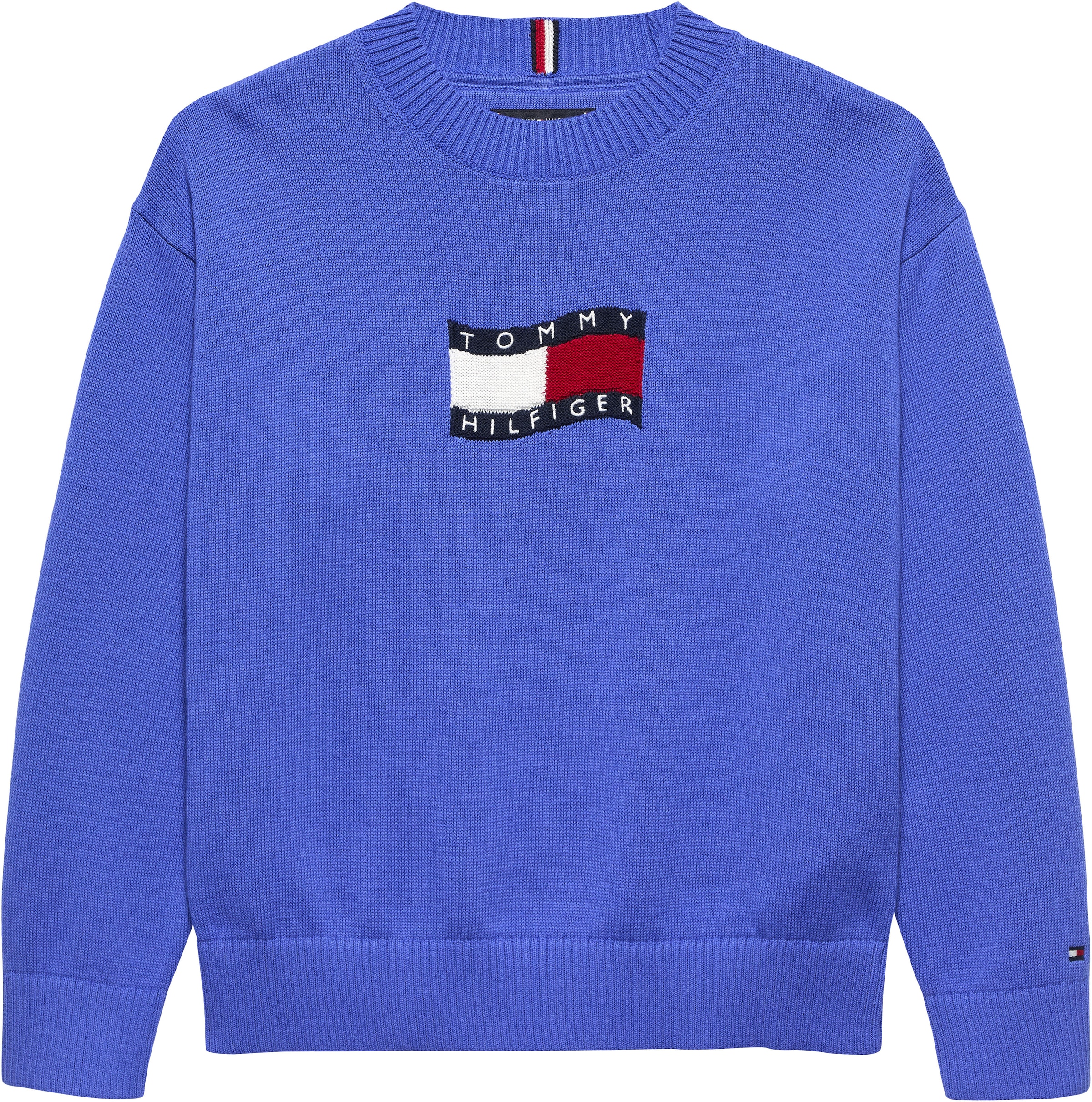 Tommy Hilfiger Strickpullover »WAVY FLAG SWEATER LS« Kinder bis 16 Jahre, Rundhals