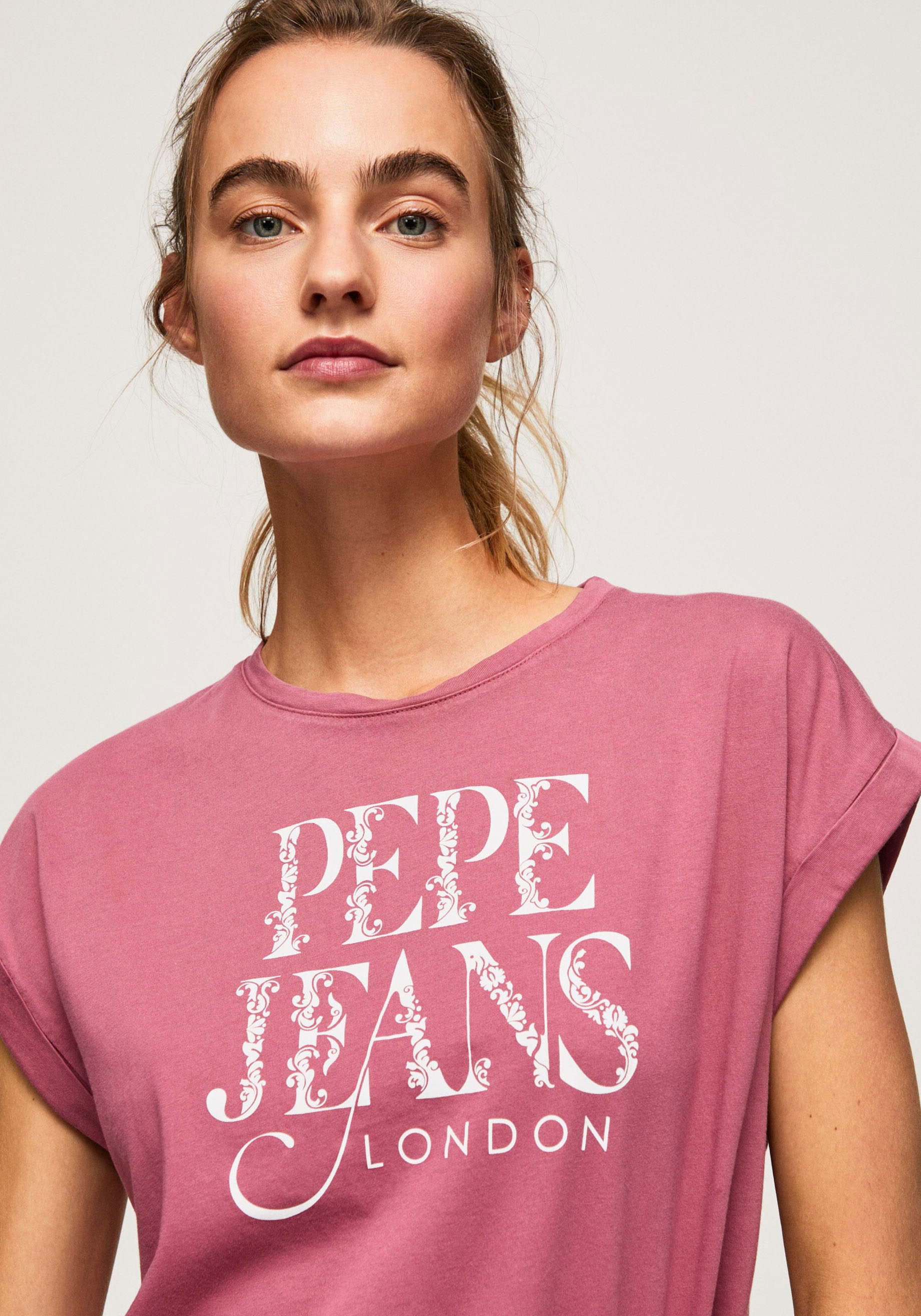 Rundhalsshirt OTTO Kontrast »LINDA«, in mit Pepe Jeans bei Logo-Print online
