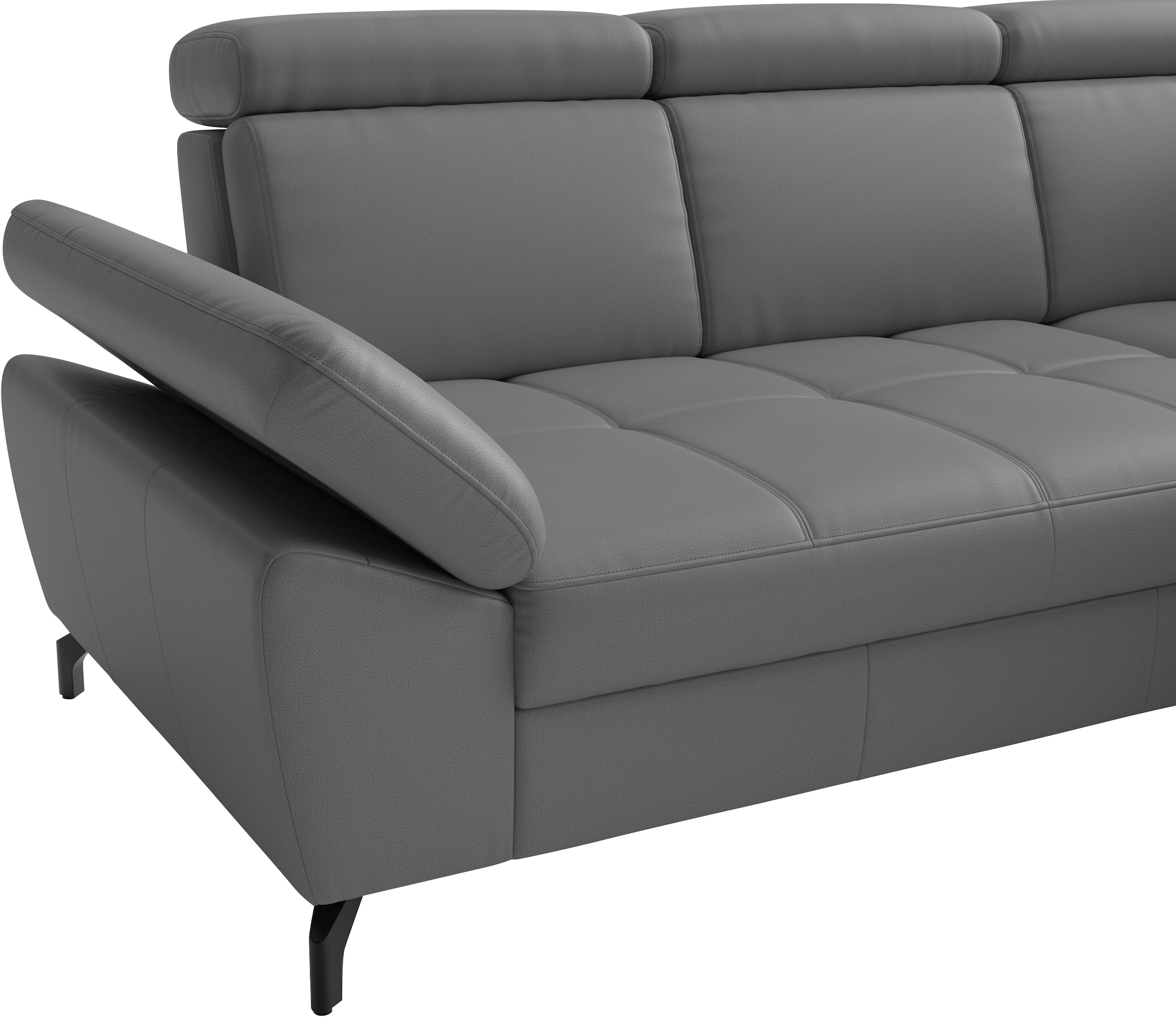 sit&more Ecksofa »Vanity L-Form, Leder, B: 264 cm, mit Sitz-, Kopf u. Armteilverstellung« Couch optional mit Schlaffunktion & Bettkasten, in Leder