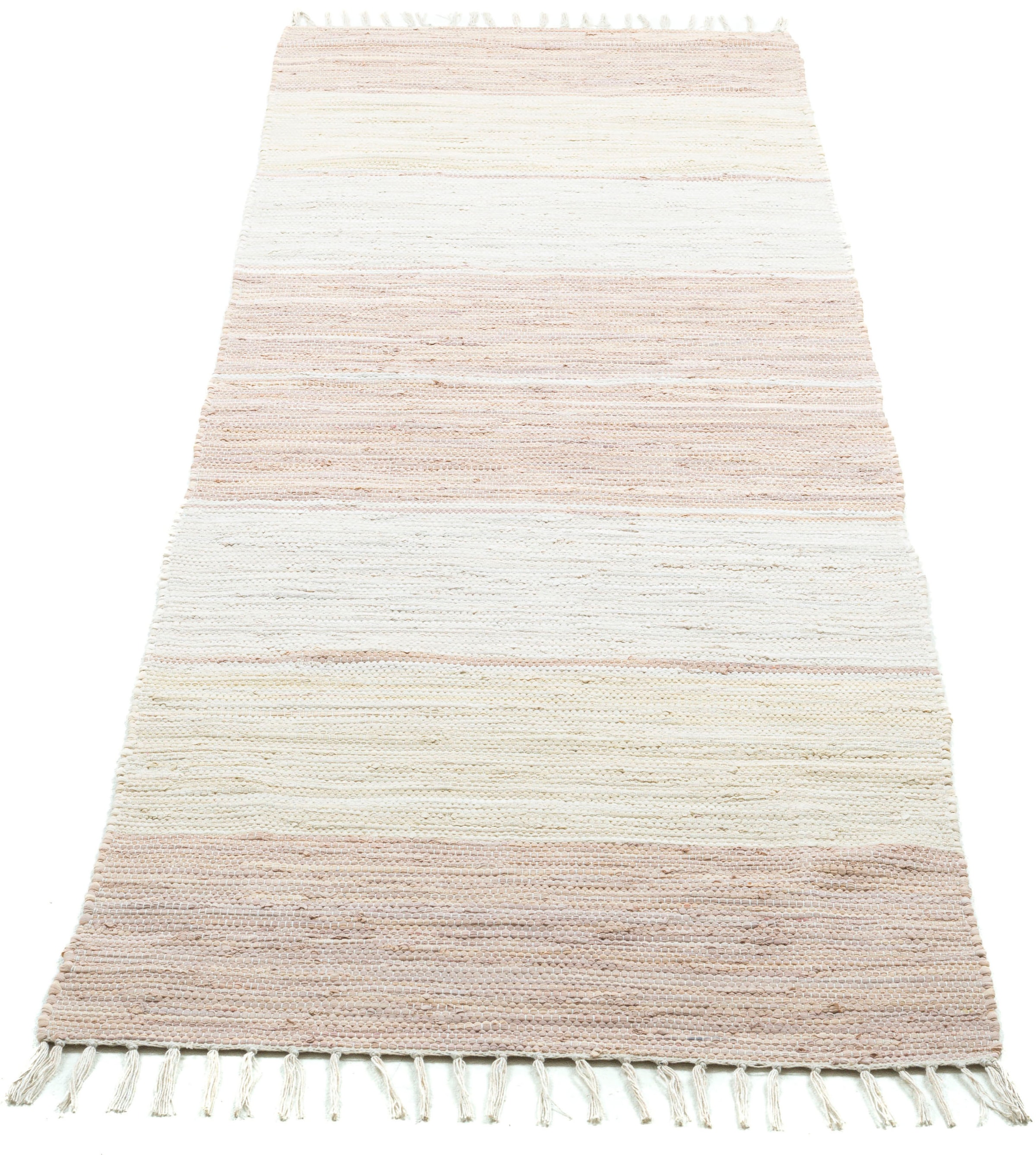 THEKO Läufer »Stripe im Cotton«, Fransen Shop reine OTTO Flachgewebe, Baumwolle, Handweb Online rechteckig, mit handgewebt