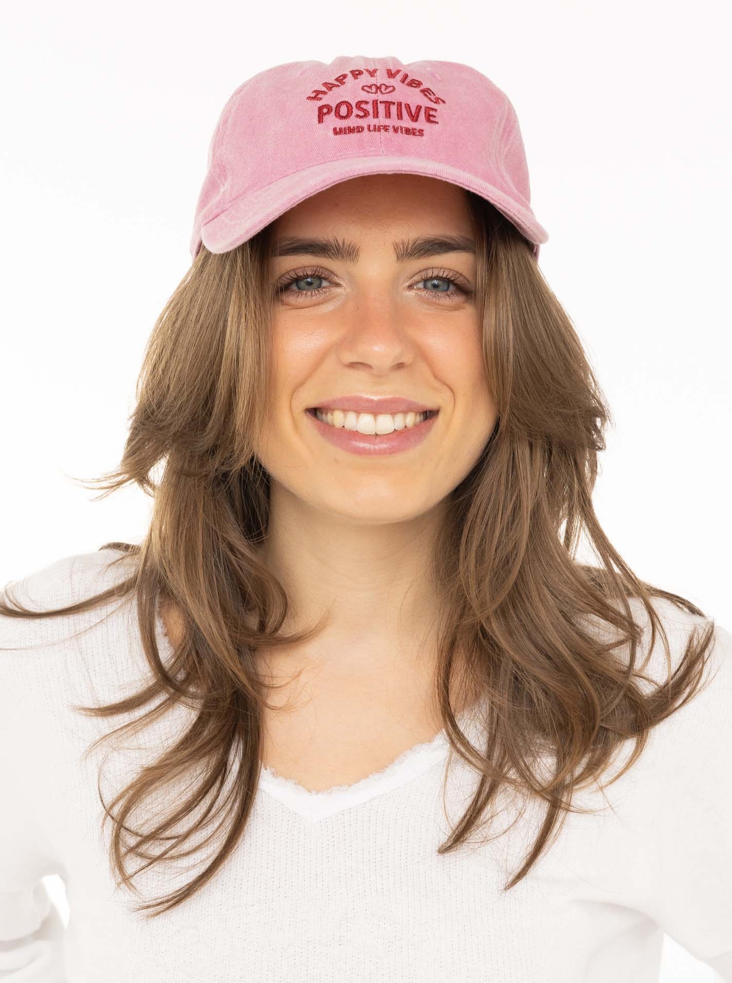 Zwillingsherz Baseball Cap »"Happy Vibes"« modernen Vintage-Look, Stickerei