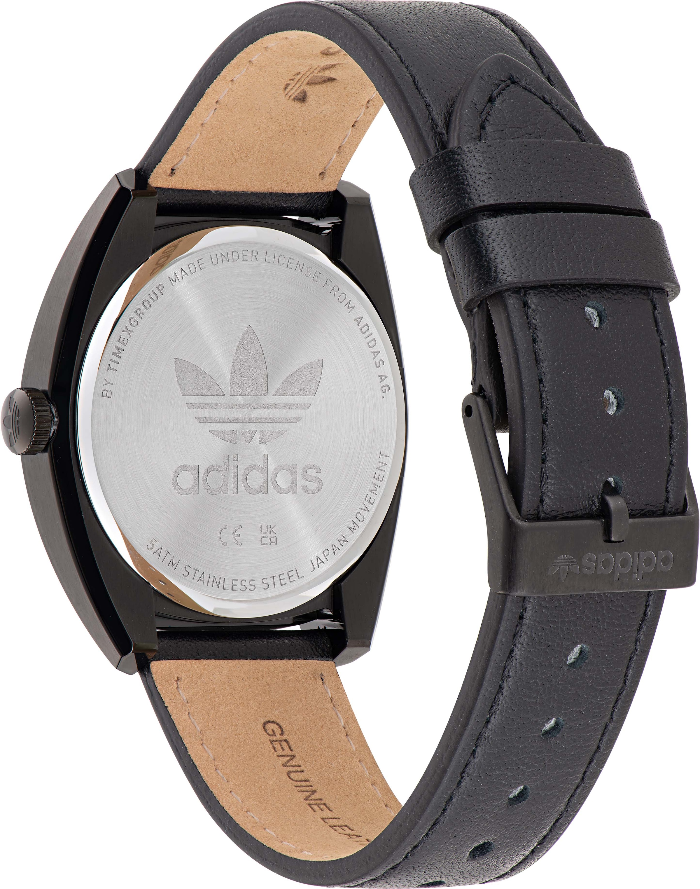 adidas Originals Quarzuhr »EDITION ONE«, Armbanduhr, Damenuhr, Herrenuhr, unisex, analog, Lederarmband
