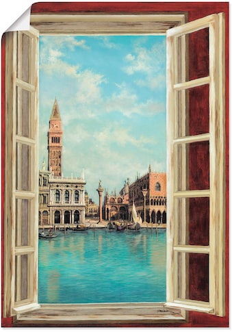 Artland Wandbild »Fenster mit Blick auf Venedig«, Fensterblick, (1 St.), in vielen... kaufen