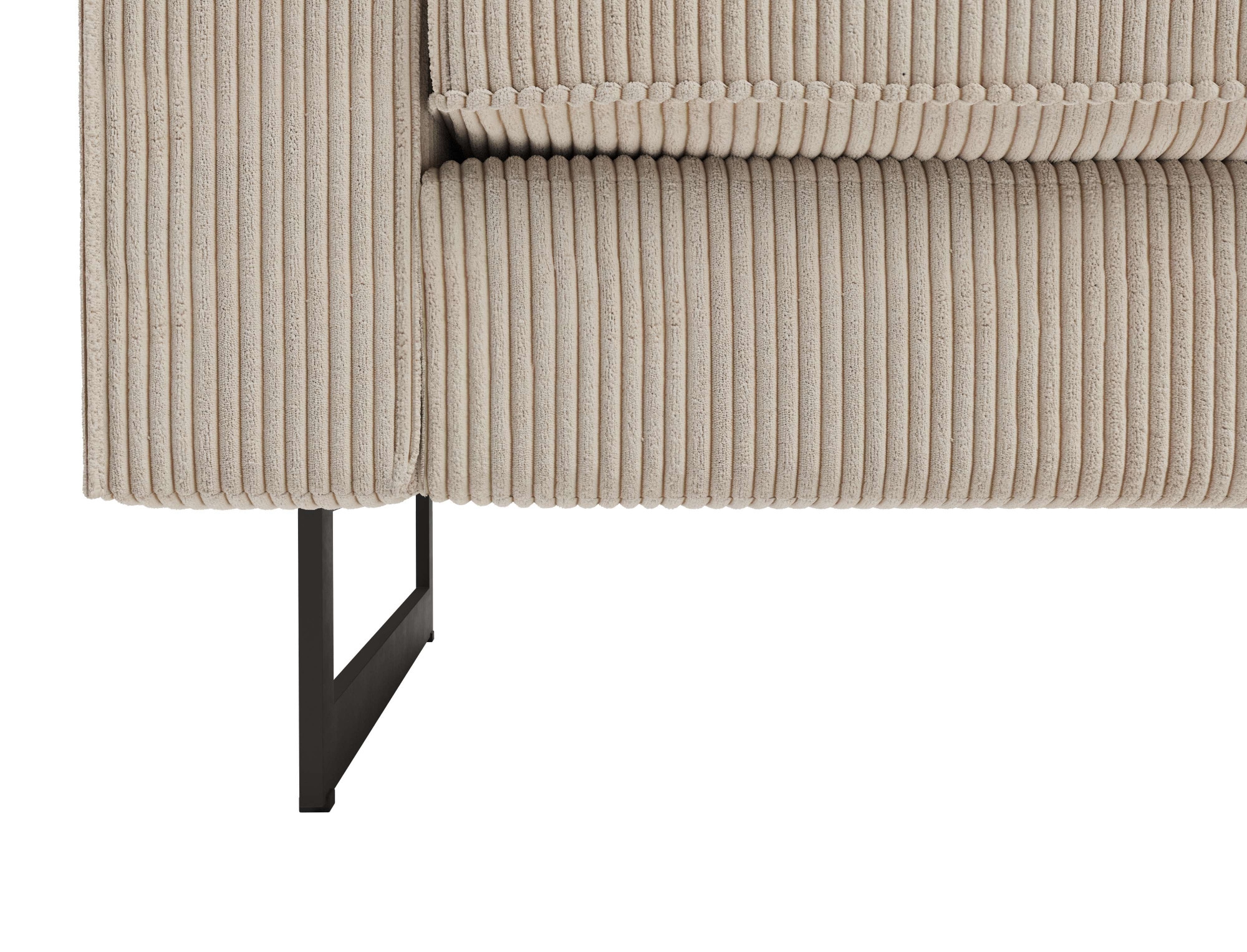 Home affaire Ecksofa »Pinto, XXL, 250/290 cm, langer Schenkel, Ottomane« Cord, Chenille, Lederoptik, mit Keder, Metallfüße, Wellenunterfederung