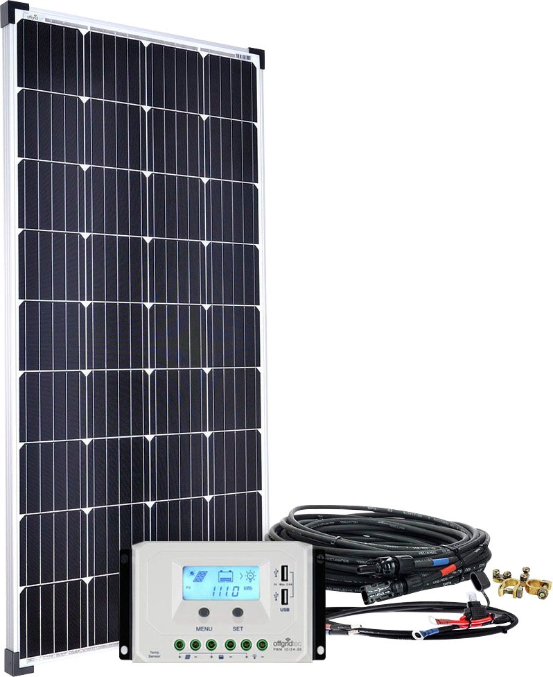 Offgridtec Solaranlage »basicPremium-XL 150W Solaranlage 12V/24V« Komplettsystem in schwarz