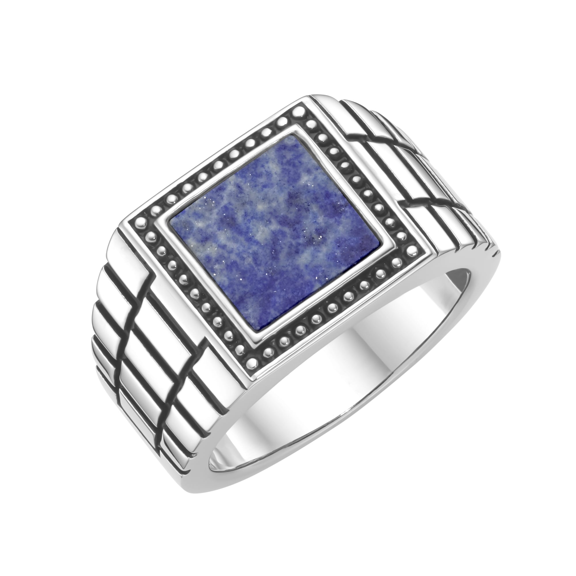 GIORGIO MARTELLO MILANO Silberring »Ring Siegelring mit blauer Lapis-Einlage, Silber 925«