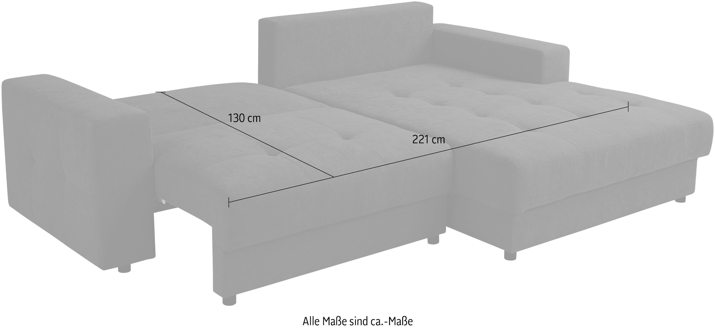 WERK2 Ecksofa »Indiana inkl. Bettfunktion & Bettkasten, bequem, Breite 270cm, L-Form« Moderne, elegante Polsterecke, Komfortpolsterung und losen Kissen.