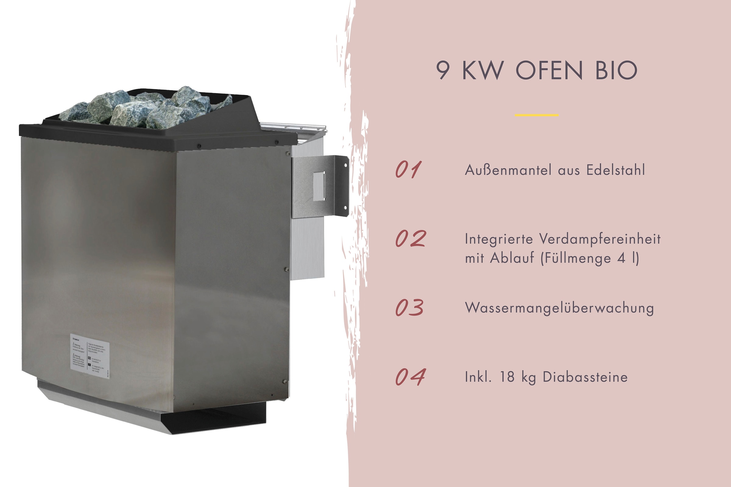 Karibu Saunahaus »Ralf« Set,  Ofen 9 kW Bio externe Strg easy