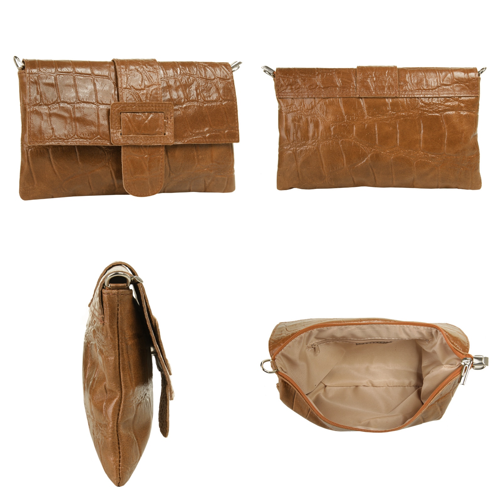 Cluty Abendtasche, echt Leder, Made in Italy