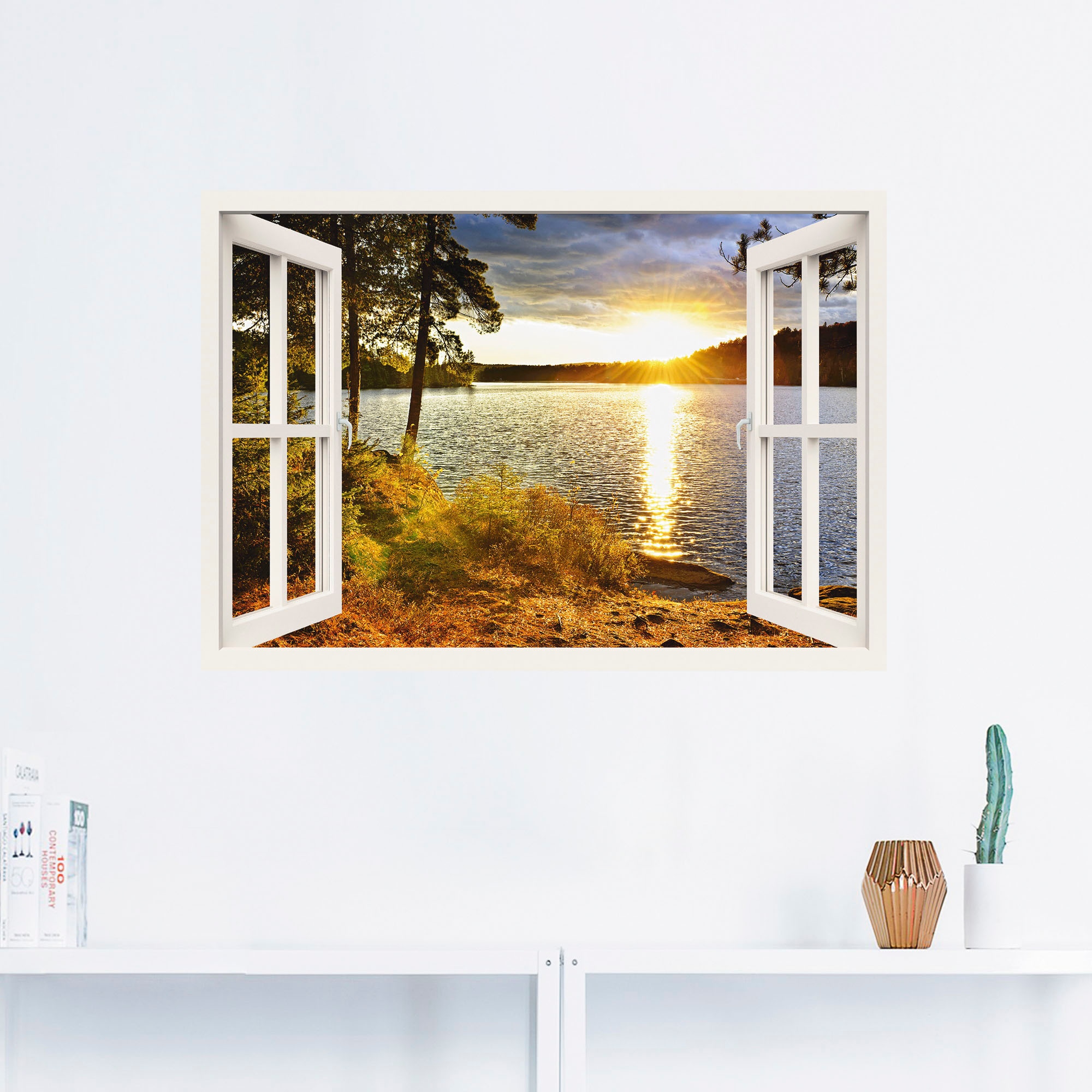 Artland Wandbild »Sonnenuntergang im Algonquin Park«, Fensterblick, (1 St.), als Leinwandbild, Poster, Wandaufkleber in verschied. Größen