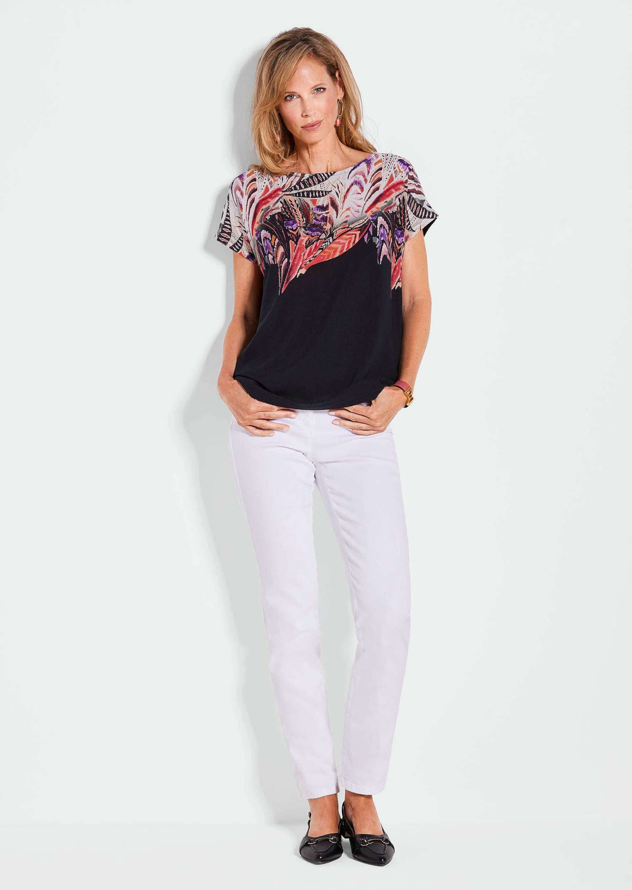 GOLDNER Kurzarmshirt »Elegantes Oberteil mit Ethno-Muster« Dekorativer Druck