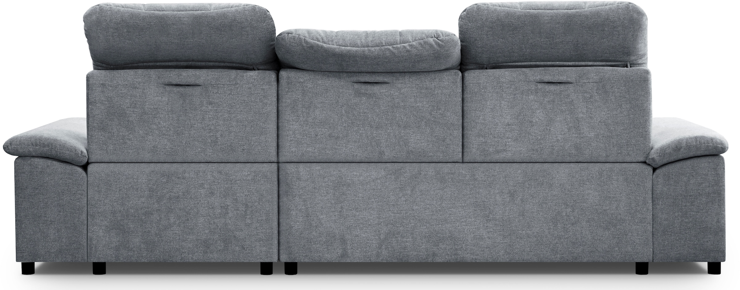 WERK2 Ecksofa »Carmen, mit Bettfunktion & Bettkasten, optional Sitztiefenverstellung« ohne Sitztiefenverstellung, Struktur weich, grau