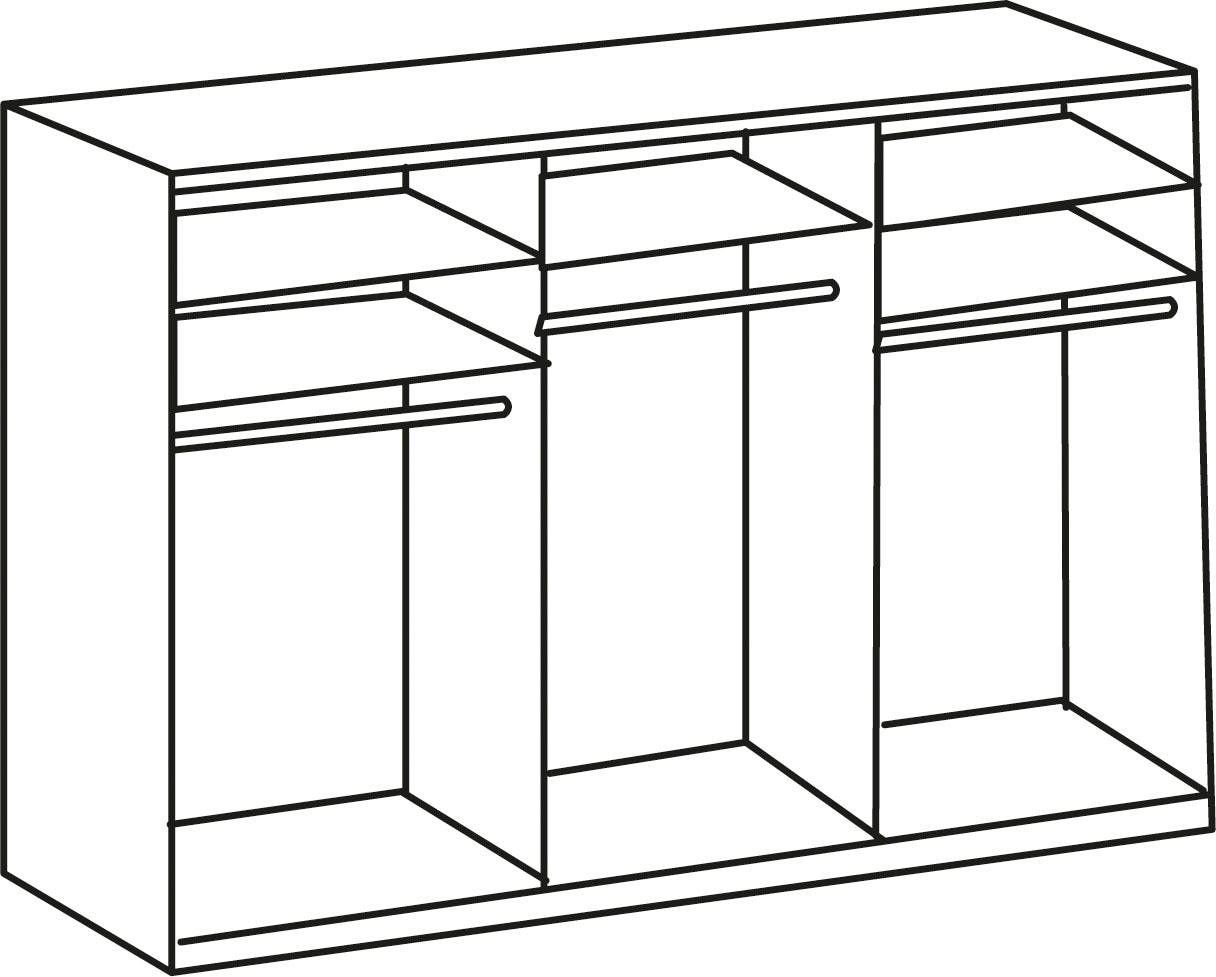 Wimex Schwebetürenschrank »Bramfeld«, mit Glaselementen und zusätzlichen Einlegeböden