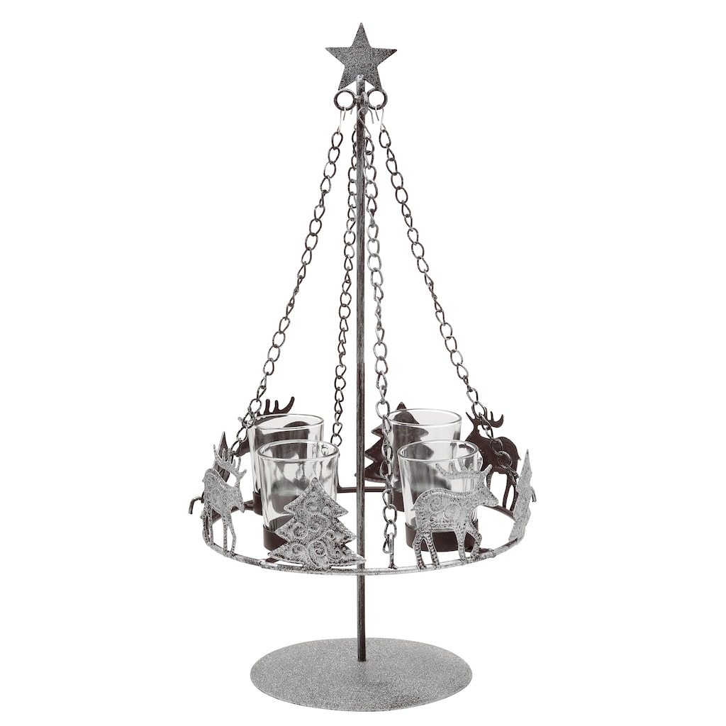 my home Adventsleuchter »Weihnachtsdeko«, Metall, inkl. 4 Glaswindlichtern