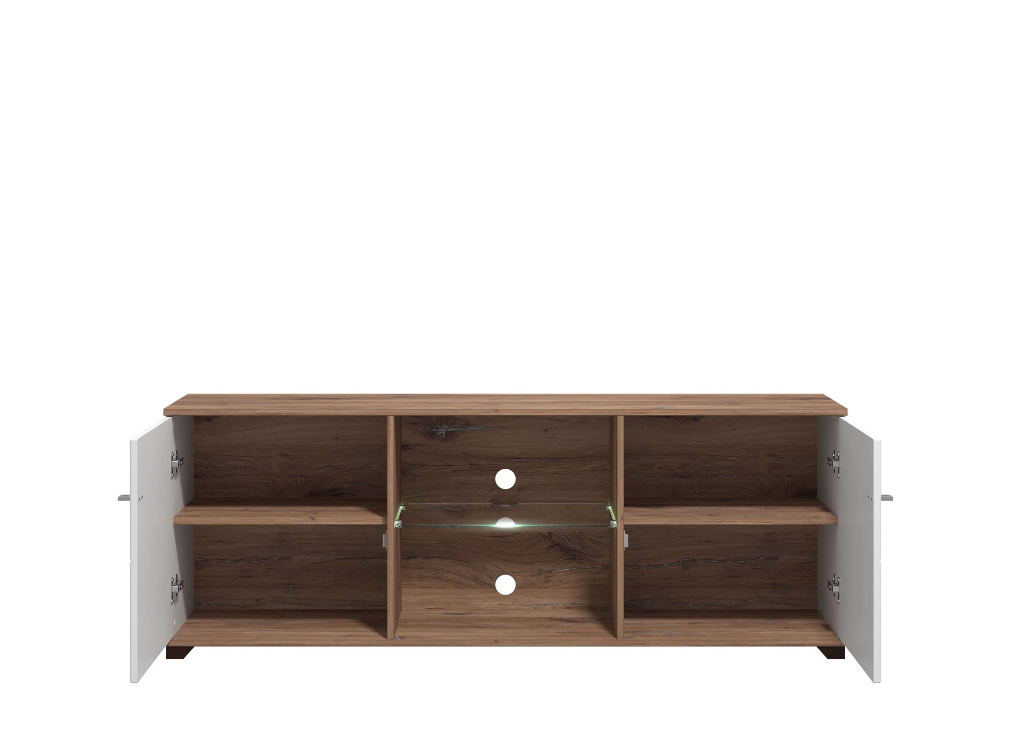 INOSIGN TV-Board »Burgundy Lowboard, TV-Schrank, TV-Ständer, Hochglanzfonten«, Hochglanzfronten und eine Innenausstattung in Flagstaff Eiche