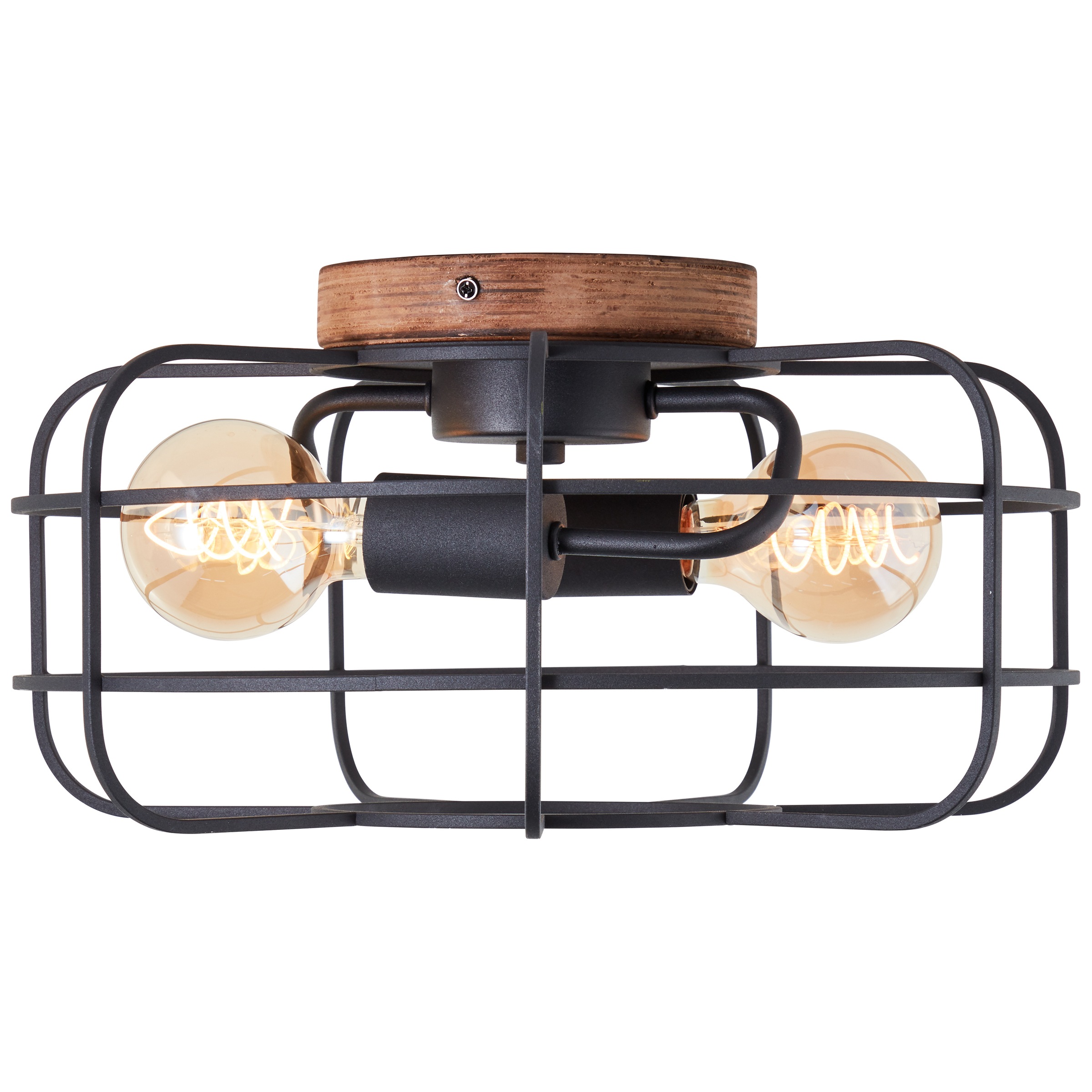Brilliant Deckenleuchte »Gwen«, 2 flammig, Leuchtmittel E27 | ohne Leuchtmittel, D 40 cm, E27, Holz/Metall, braun/schwarz korund