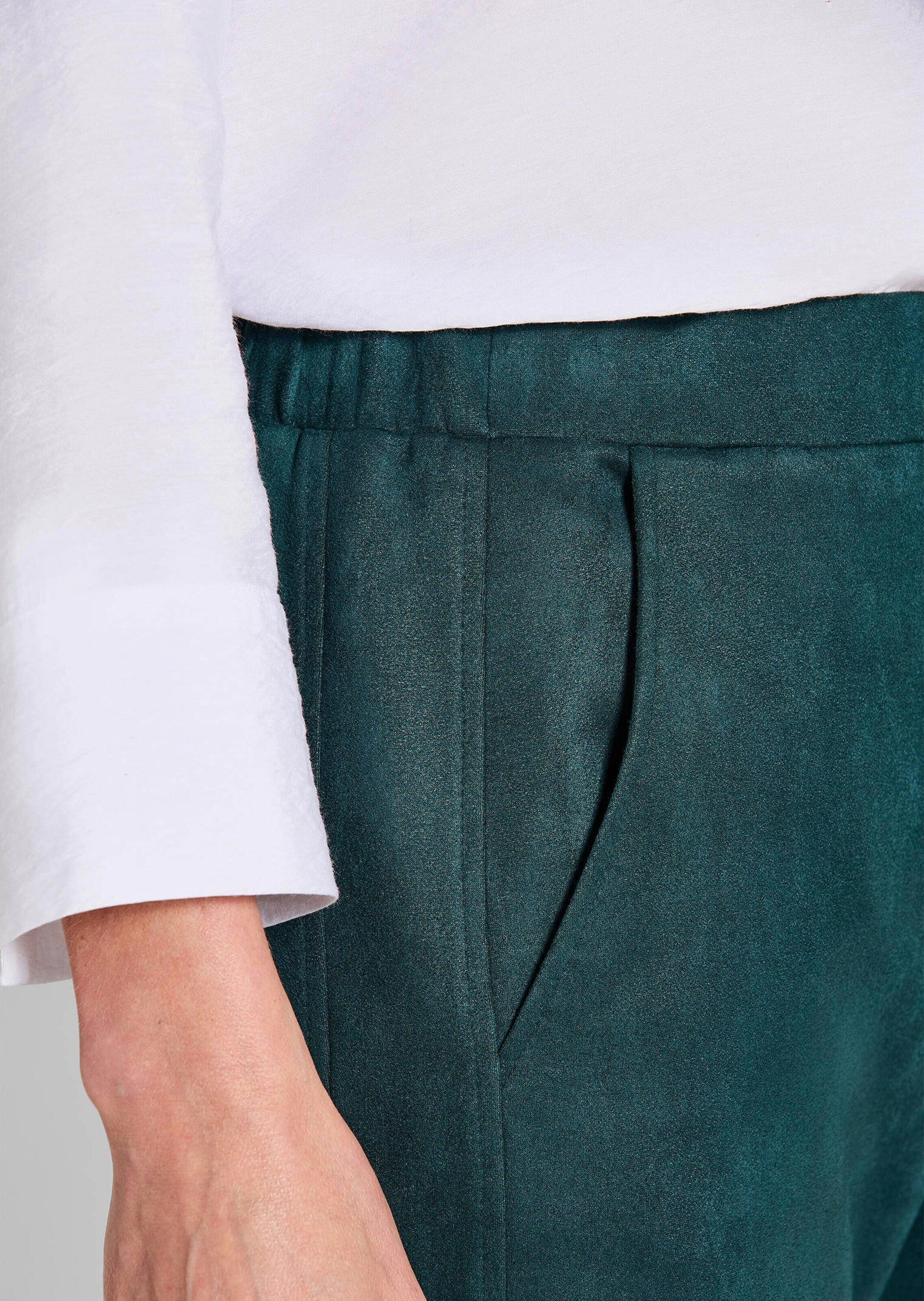 GOLDNER Chinohose »Kurzgröße Hose LOUISA in Veloursleder-Optik«