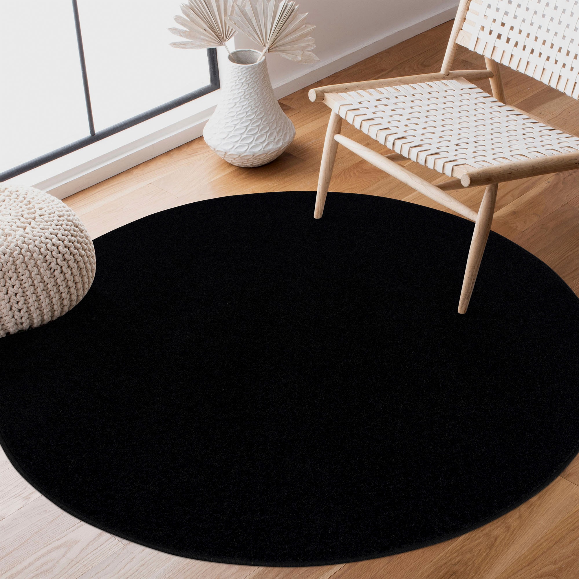Sanat Teppich »Uni«, rund, 13 mm Höhe, robuster Kurzflorteppich, große Farbauswahl, Wohnzimmer, alle Räume