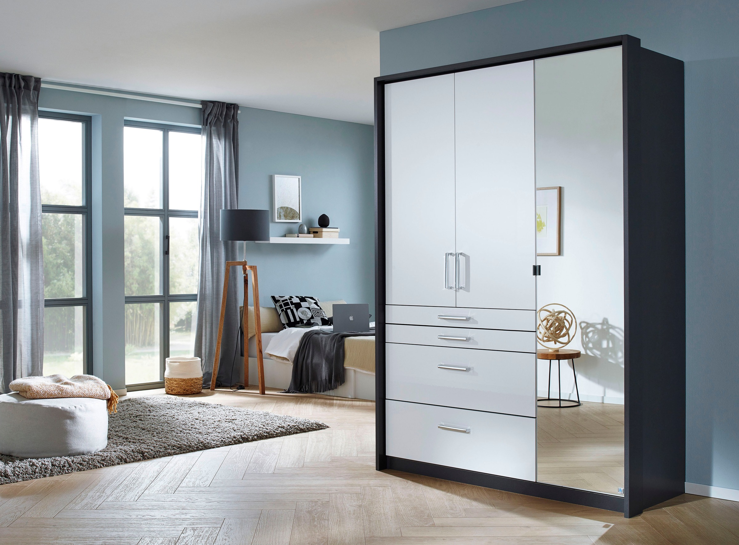 rauch Drehtürenschrank »Kleiderschrank Schrank Garderobe Garderobenschrank Topseller HOMBURG« inkl. Passepartout, oberer Schubkasten mit Einteilung MADE IN GERMANY