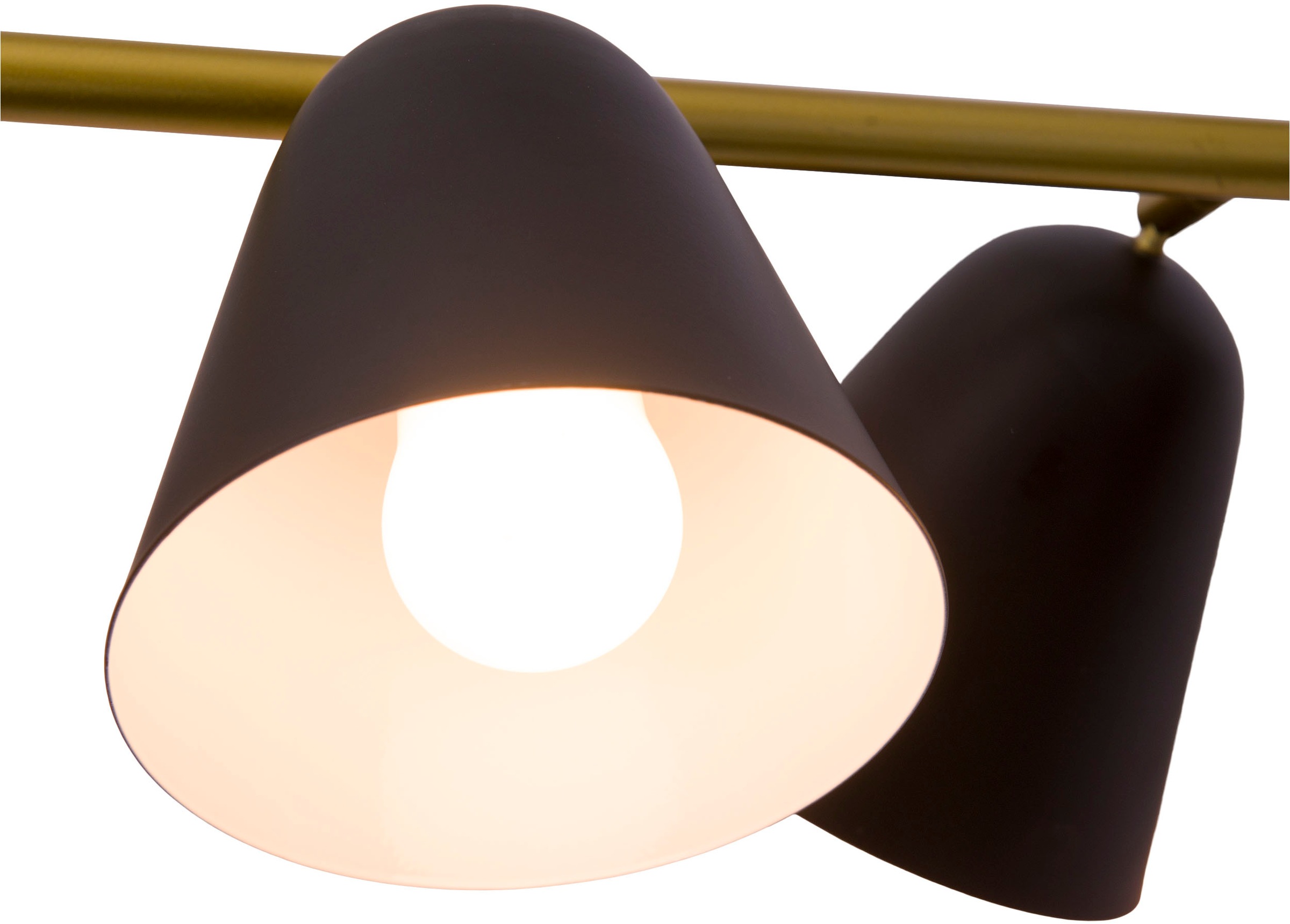 näve Pendelleuchte »Triton« E14 1 Stk. 4er, Schirme außen schwarz innen weiß, Stange gold, E14. max. 40W