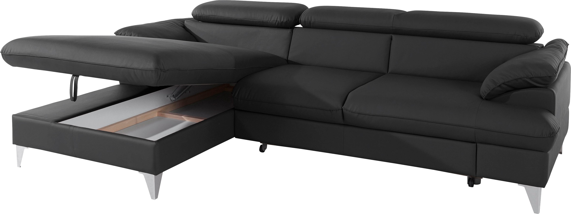 COTTA Polstergarnitur »Caluso L-Form«, (2 tlg.), Set bestehend aus: Ecksofa mit Kopfteilverstellung & Hocker