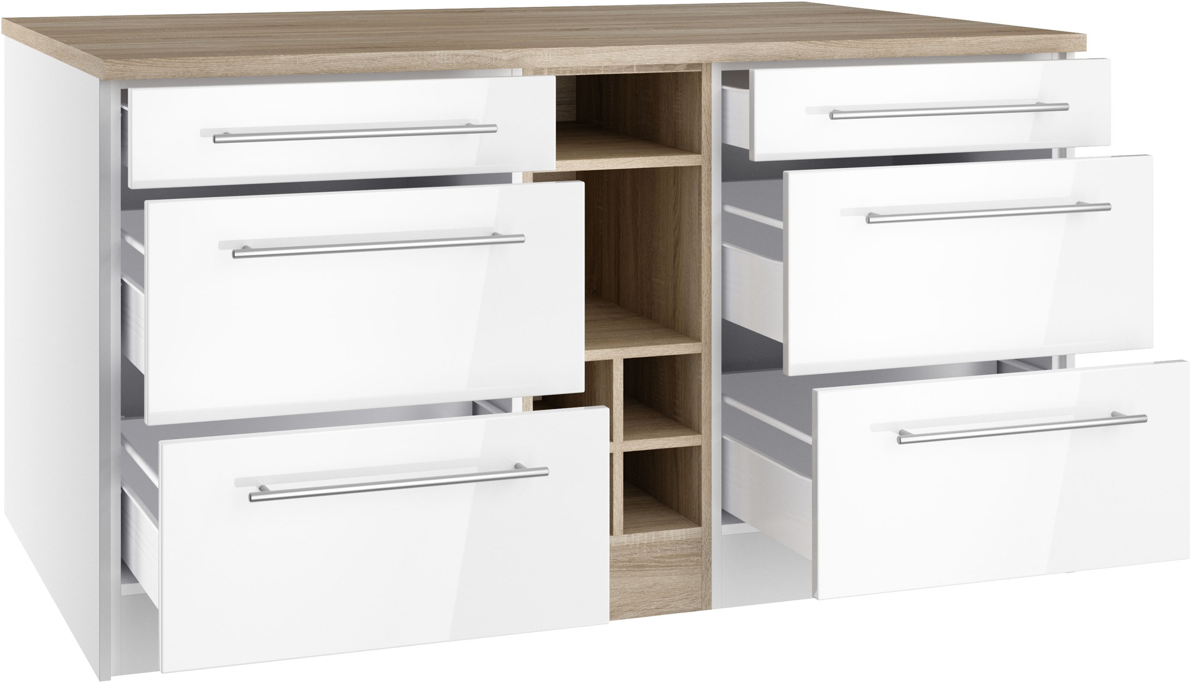 HELD MÖBEL Kücheninsel »Wien«, Breite 153 cm, MDF-Fronten, Flaschenregal