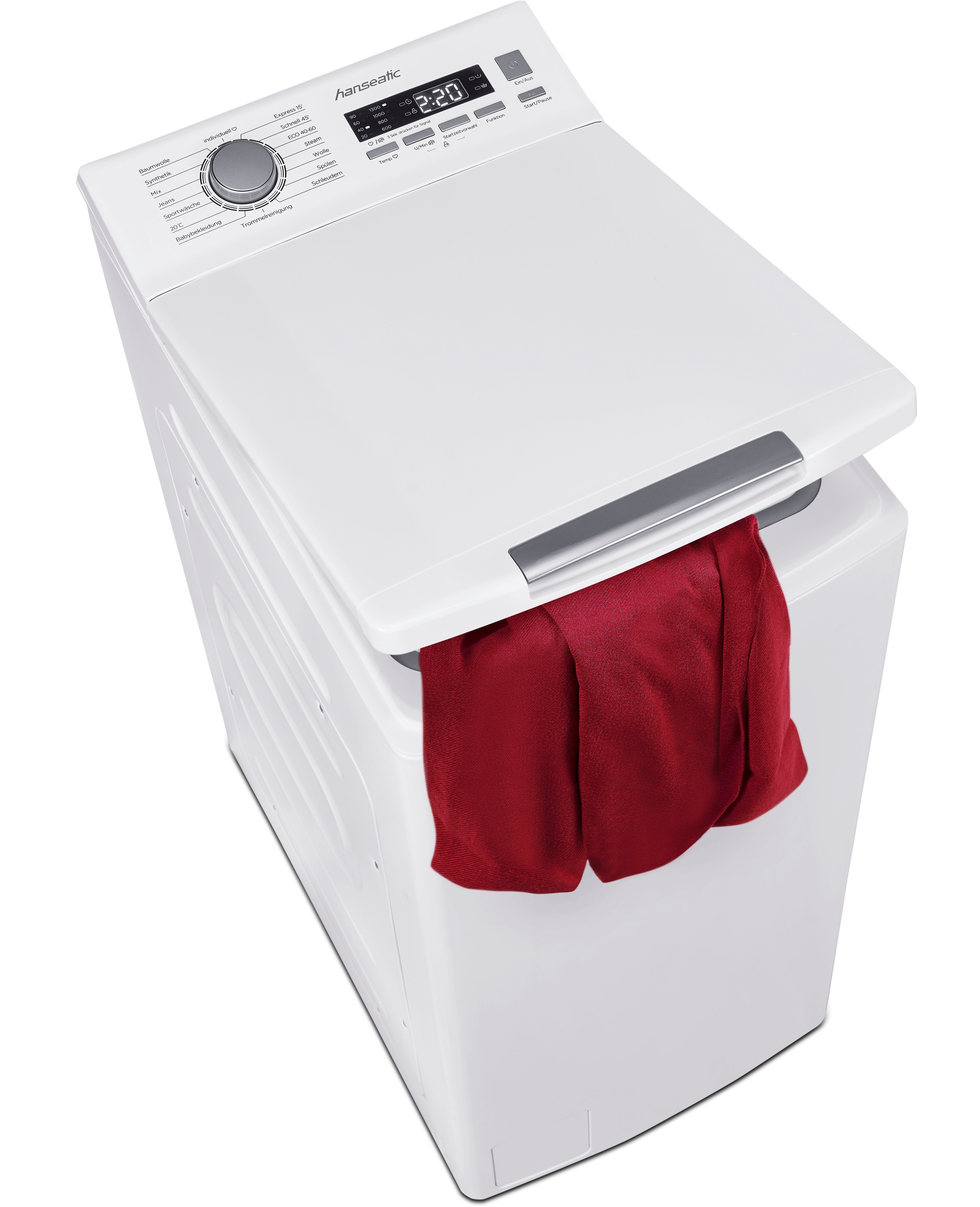 Hanseatic Waschmaschine Toplader »HTW8013A«, 8,0 kg, 1300 U/min, Mengenautomatik