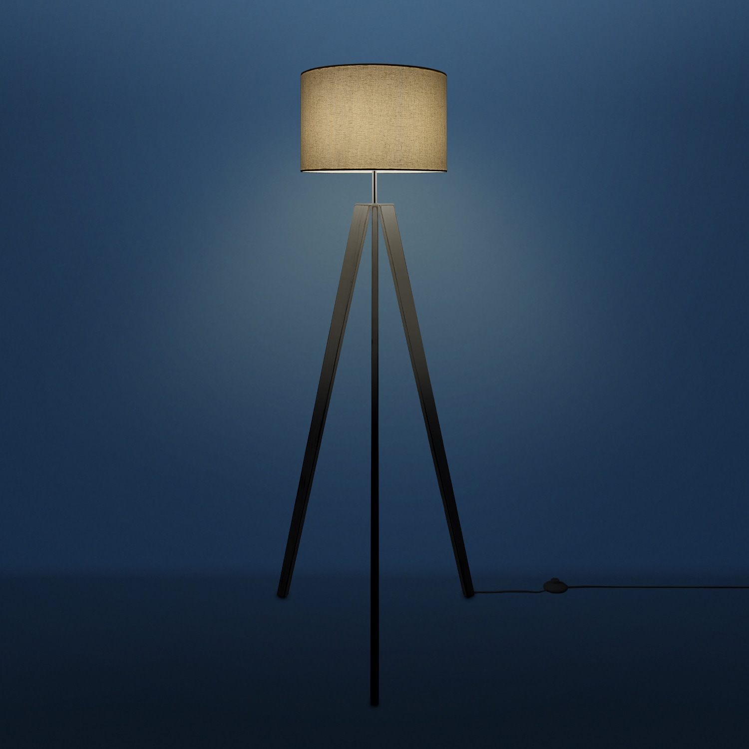 Paco Home Stehlampe »Canvas uni Color«, 1 flammig-flammig, Stehlampe  Vintage Fuß LED Lampe Wohnzimmer Skandinavischer Stil E27 kaufen bei OTTO
