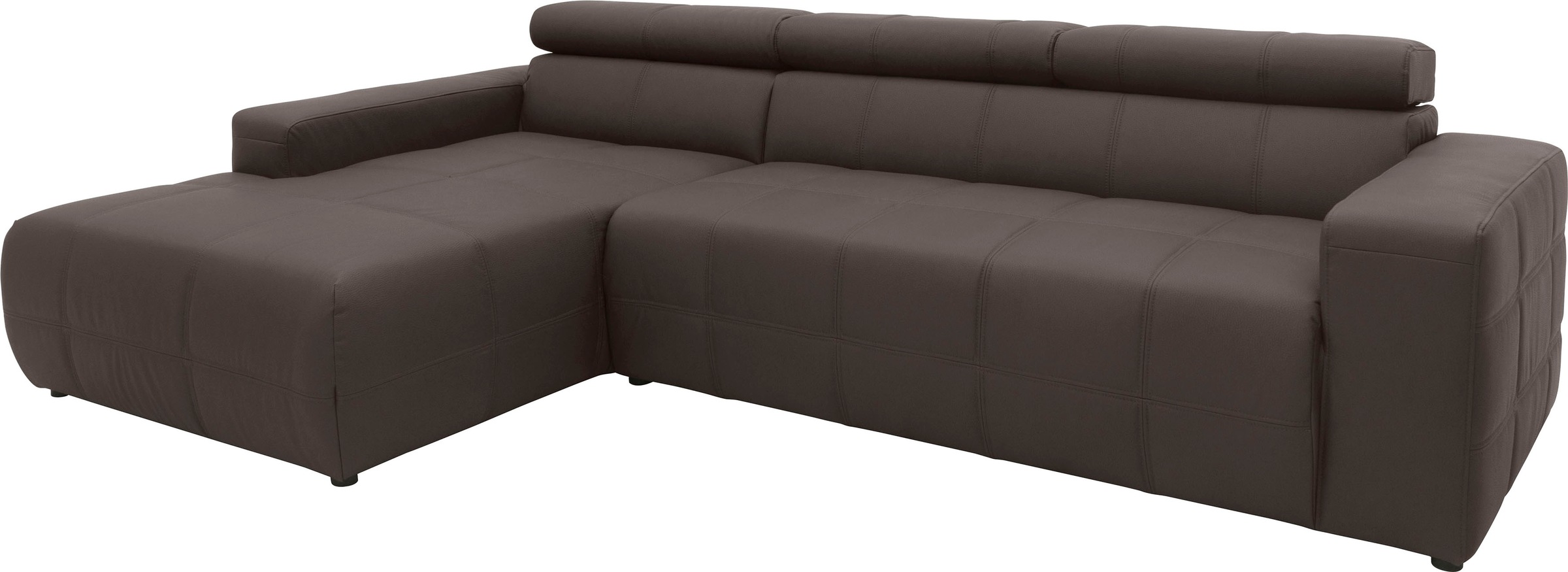 DOMO collection Ecksofa »Brandon große Ausführung B/T/H: 289/177/80 cm, auch in Leder und Cord«, mit Kopfteilverstellung, wahlweise Sitztiefenverstellung, L-Form